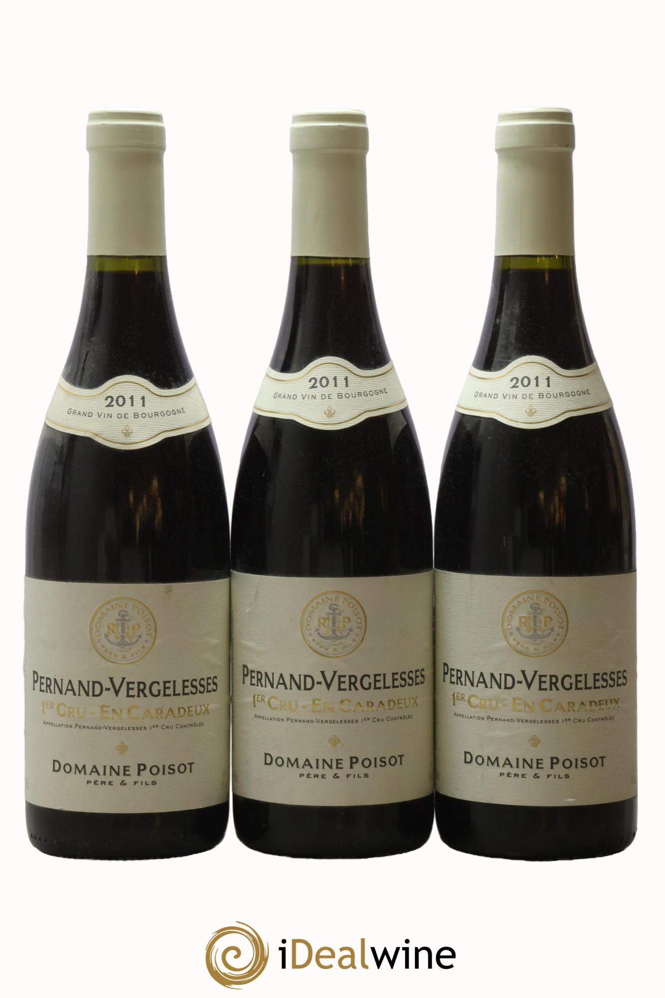 Pernand-Vergelesses 1er Cru En Caradeux Poisot Père et Fils 2011 - Lot de 3 bouteilles - 0