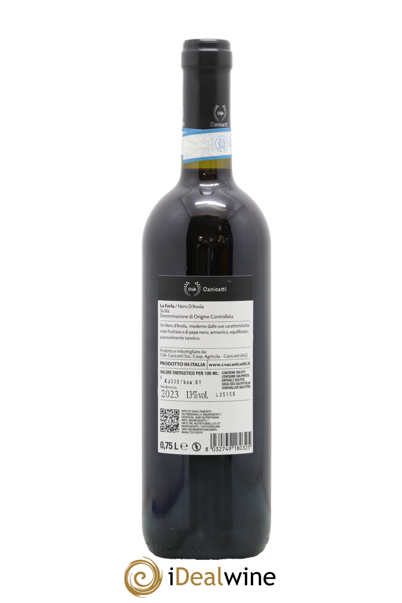 Italie Nero d'Avola La Ferla Canicatti 2023 - Lot de 1 bouteille - 1