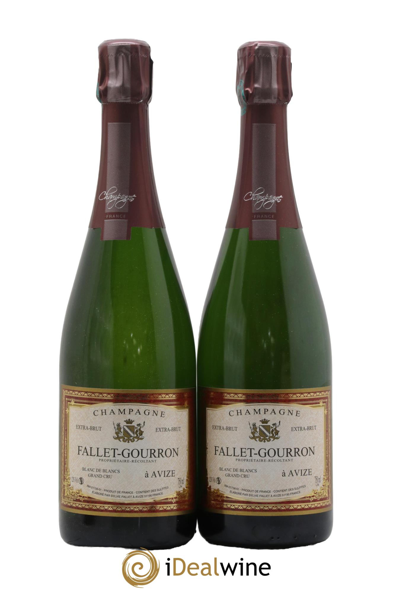 Champagne Extra Brut Blanc de Blancs Grand Cru Fallet Gourron - Lot de 2 bouteilles - 0
