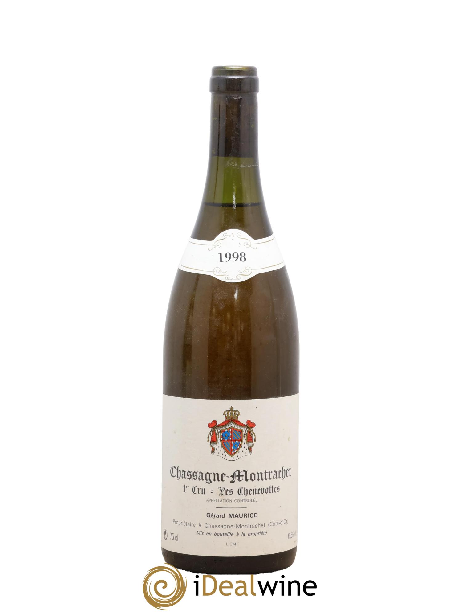 Chassagne-Montrachet 1er Cru Les Chenevottes Domaine Gérard Maurice 1998 - Lot of 1 bottle - 0