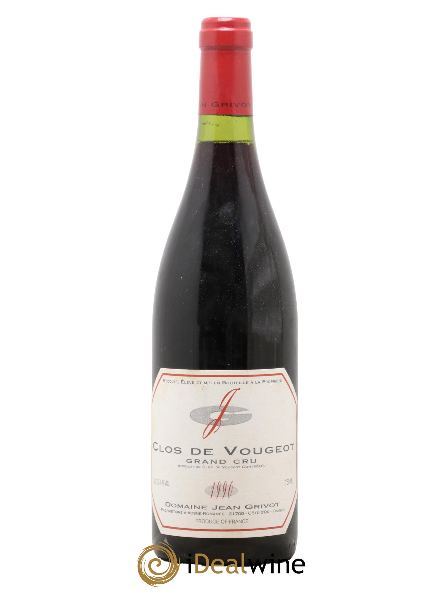 Clos de Vougeot Grand Cru Jean Grivot 1990 - Lot de 1 bouteille - 0