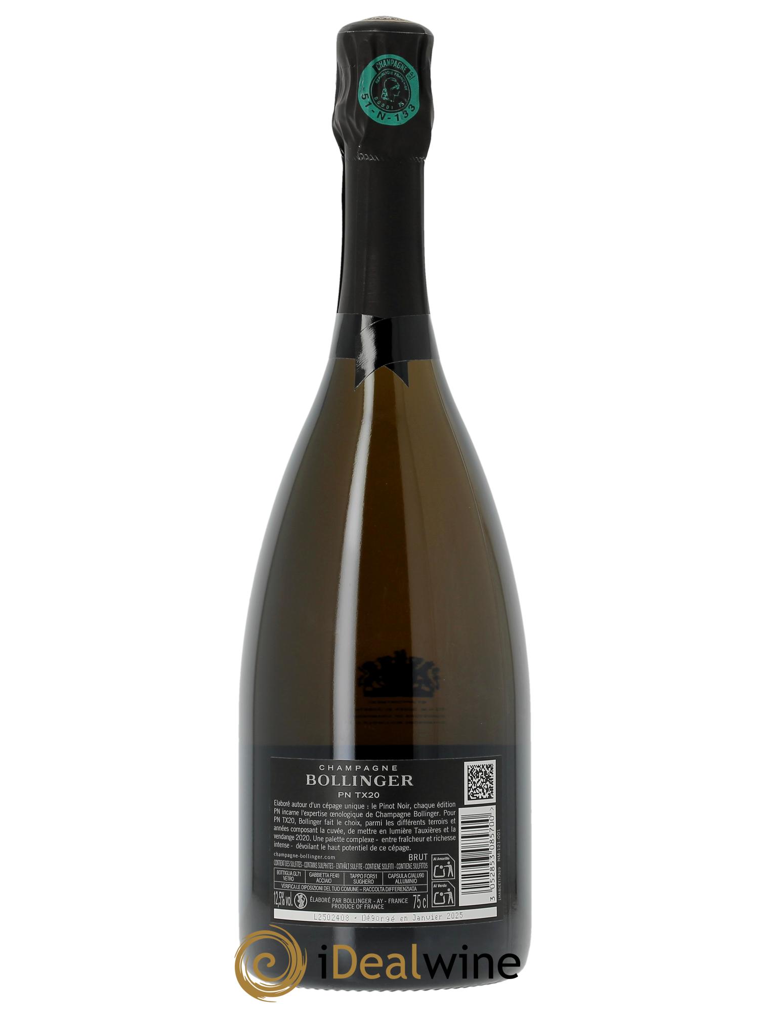 PN TX20 Extra-Brut Bollinger  - Lot of 1 bottle - 2