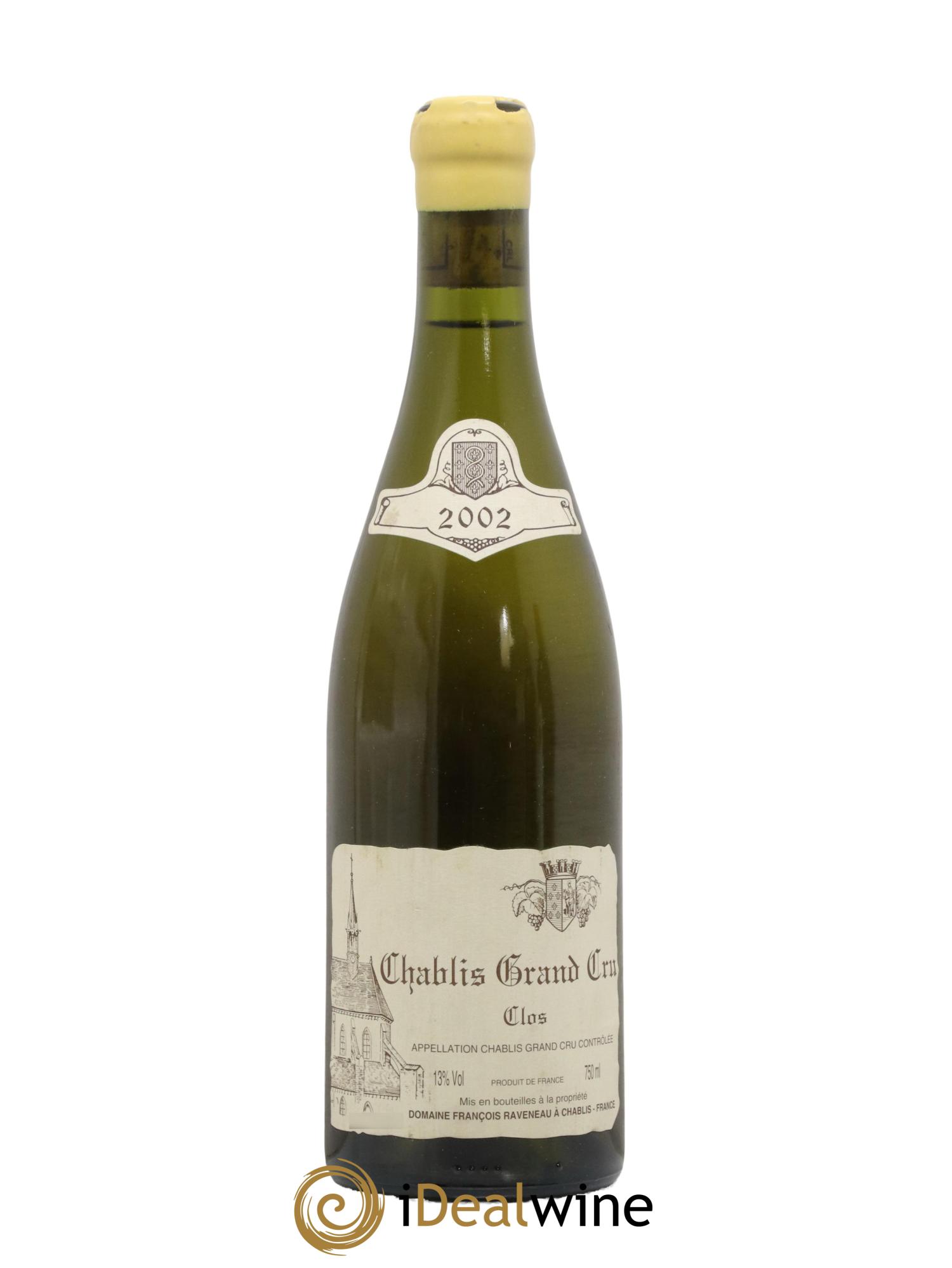 Chablis Grand Cru Clos Raveneau (Domaine) 2002 - Lot de 1 bouteille - 0