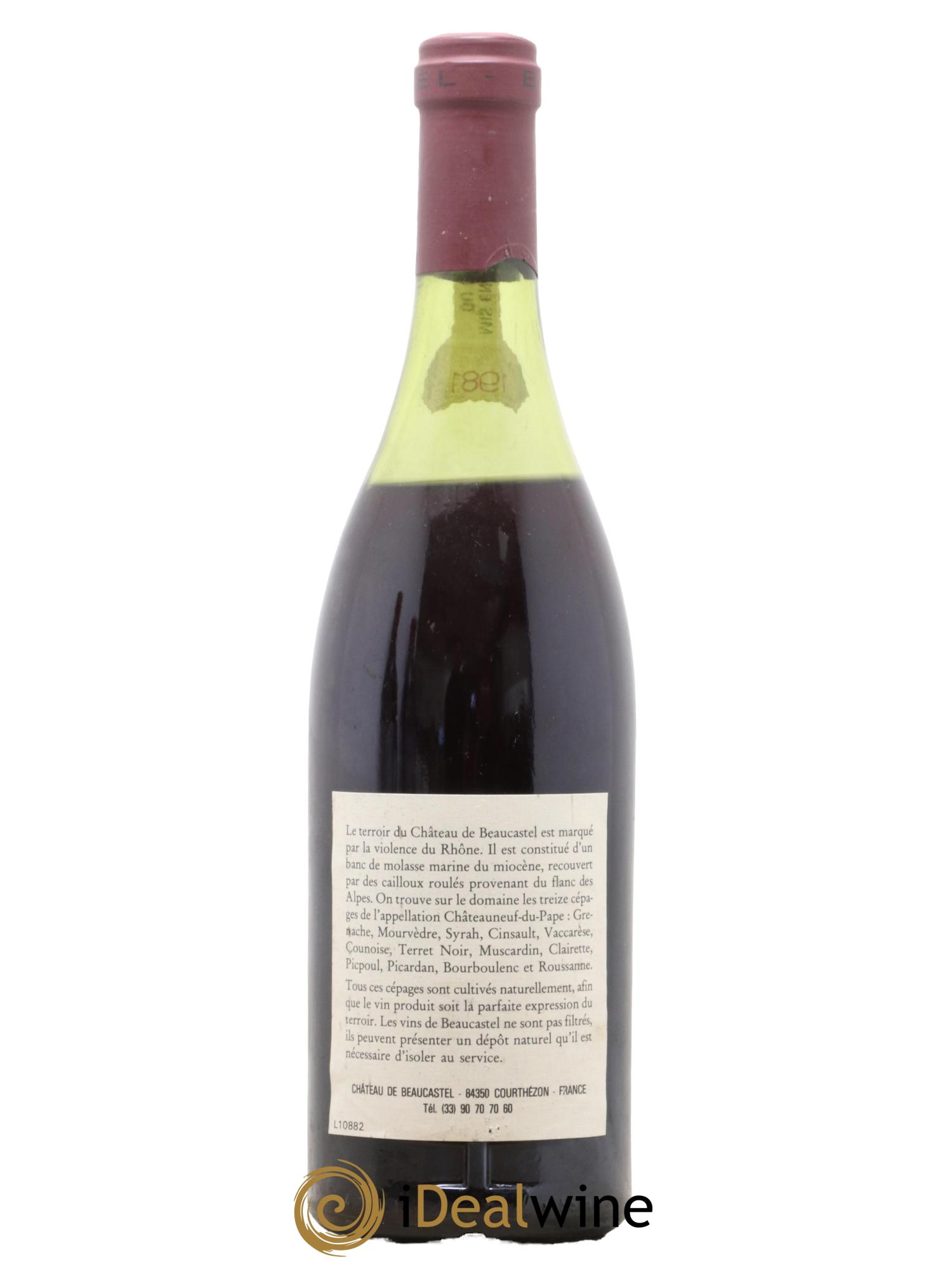 Châteauneuf-du-Pape Château de Beaucastel Famille Perrin 1981 - Lot de 1 bouteille - 1