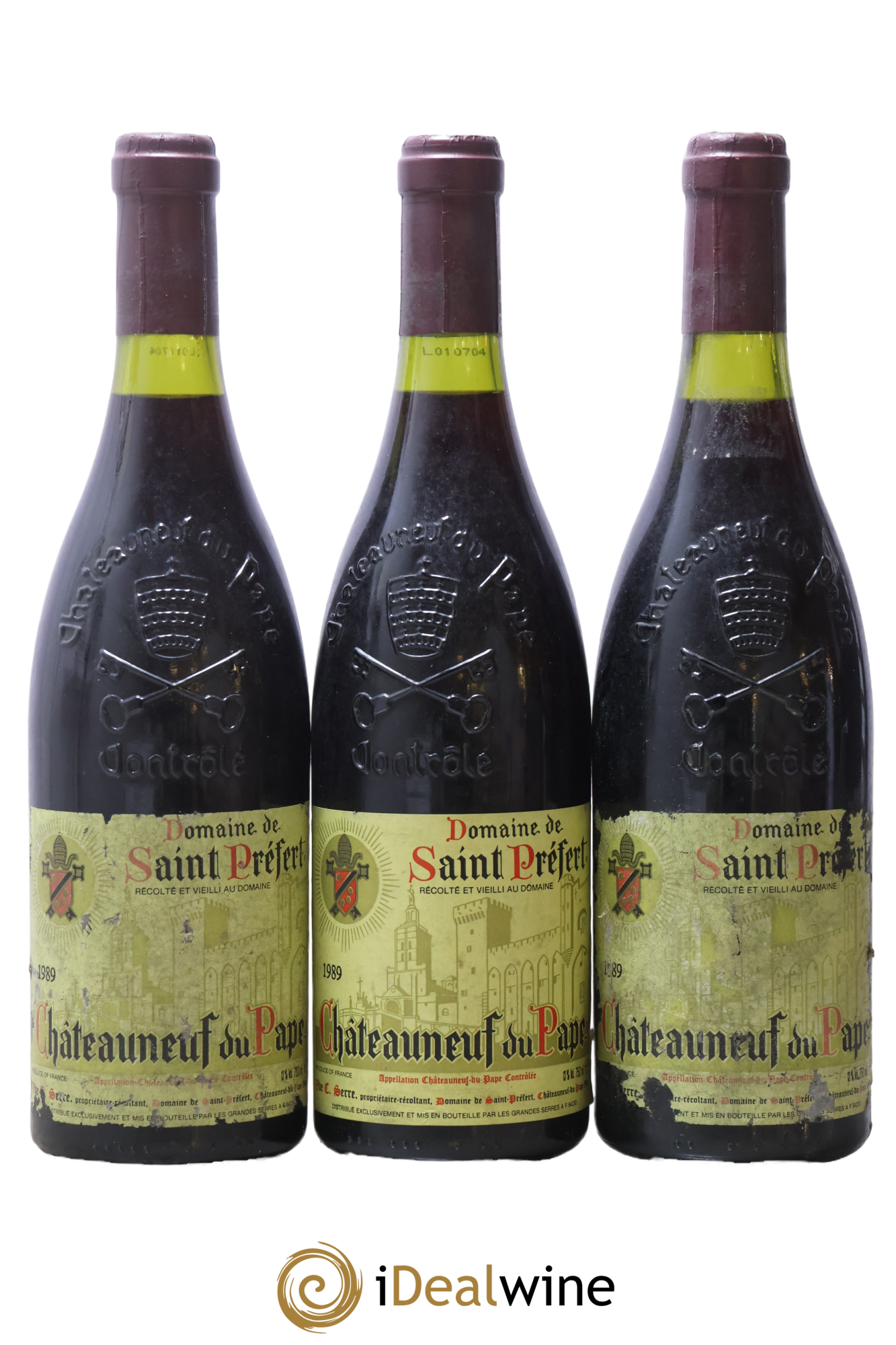 Châteauneuf-du-Pape Domaine Saint-Préfert 1989 - Lot de 3 bouteilles - 0