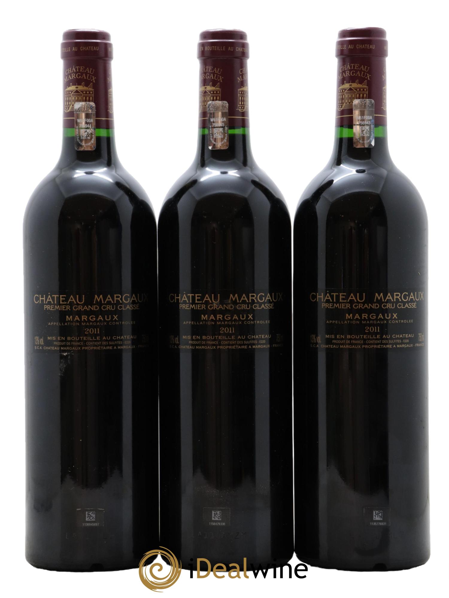 Château Margaux 1er Grand Cru Classé 2011 - Lot de 3 bouteilles - 1