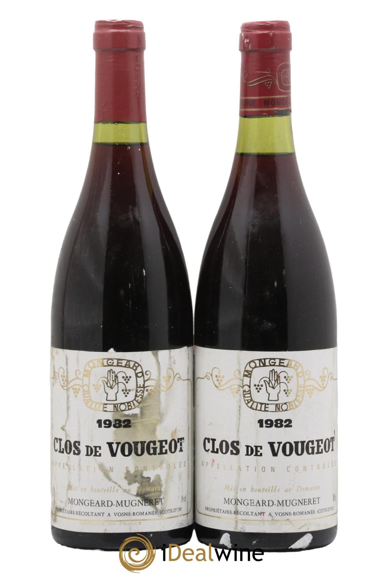 Clos de Vougeot Grand Cru Mongeard-Mugneret (Domaine) 1982 - Lot of 2 bottles - 0