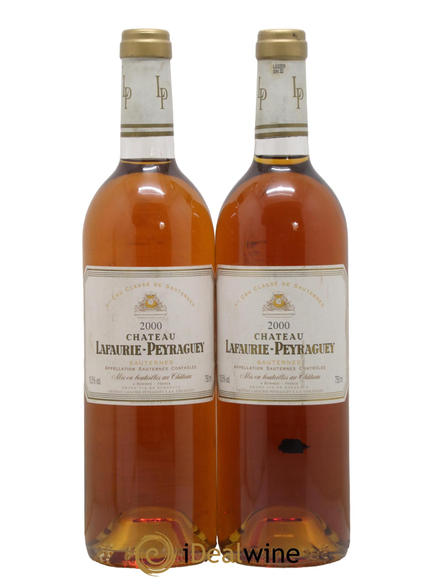 Château Lafaurie-Peyraguey 1er Grand Cru Classé 2000 - Lot de 2 bouteilles - 0