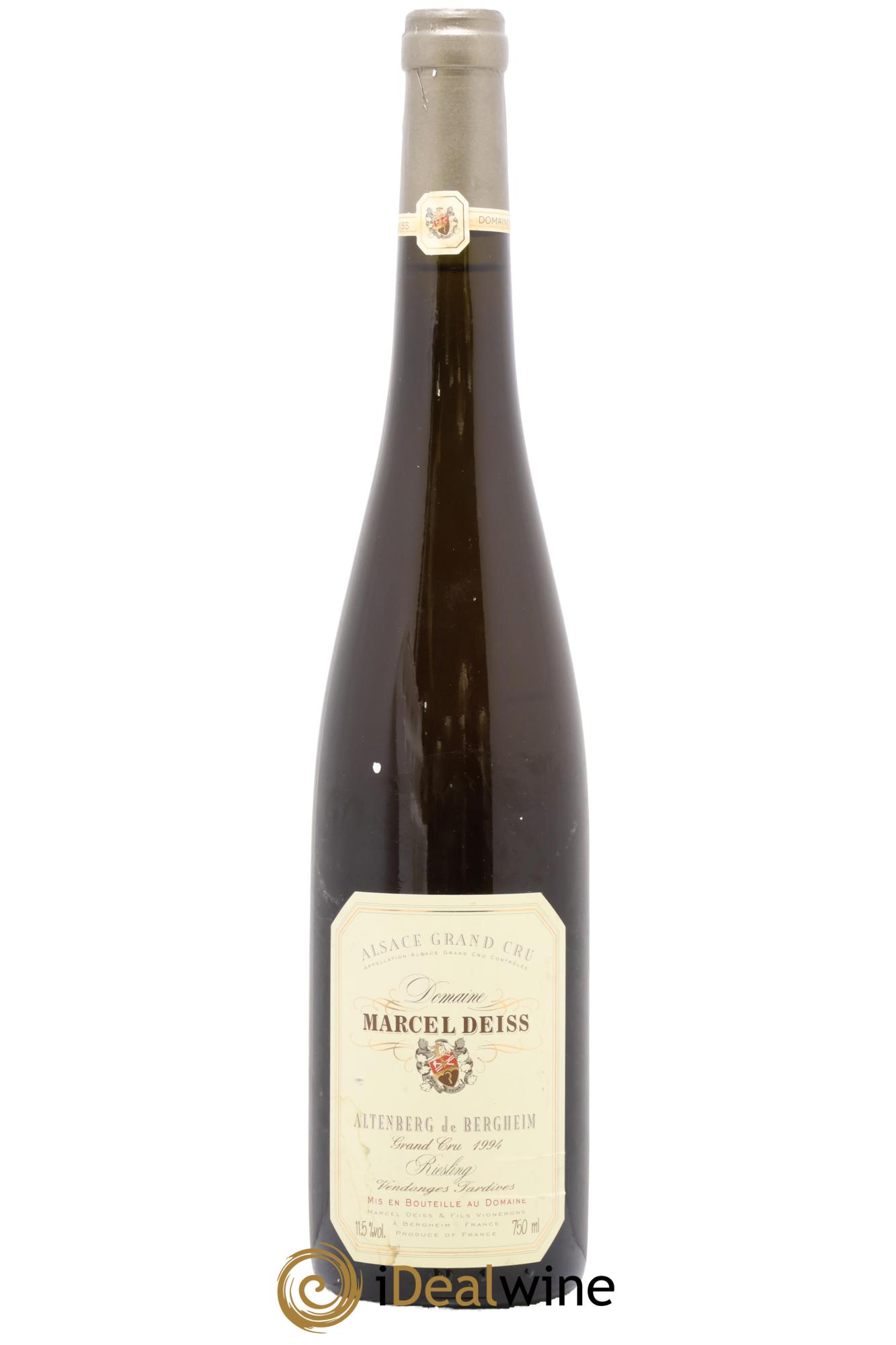 Alsace Grand Cru Altenberg de Bergheim Riesling Vendanges Tardives Marcel Deiss (Domaine) 1994 - Lot de 1 bouteille - 0