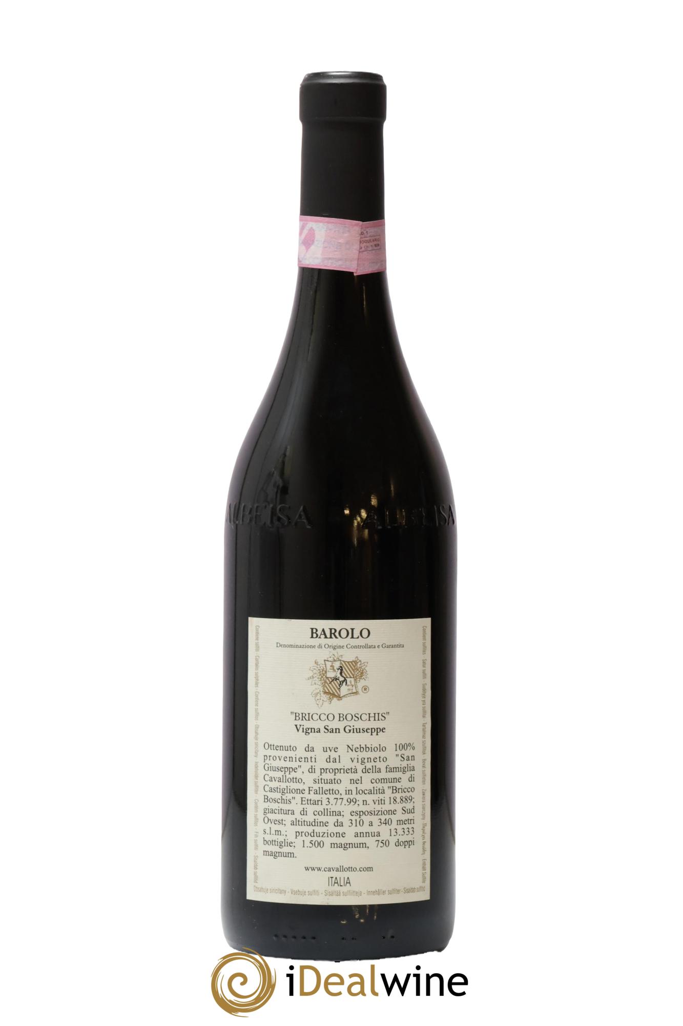 Barolo DOCG Riserva Bricco Boschis Vigna San Giuseppe Cavallotto Riserva 2004 - Lot de 1 bouteille - 1
