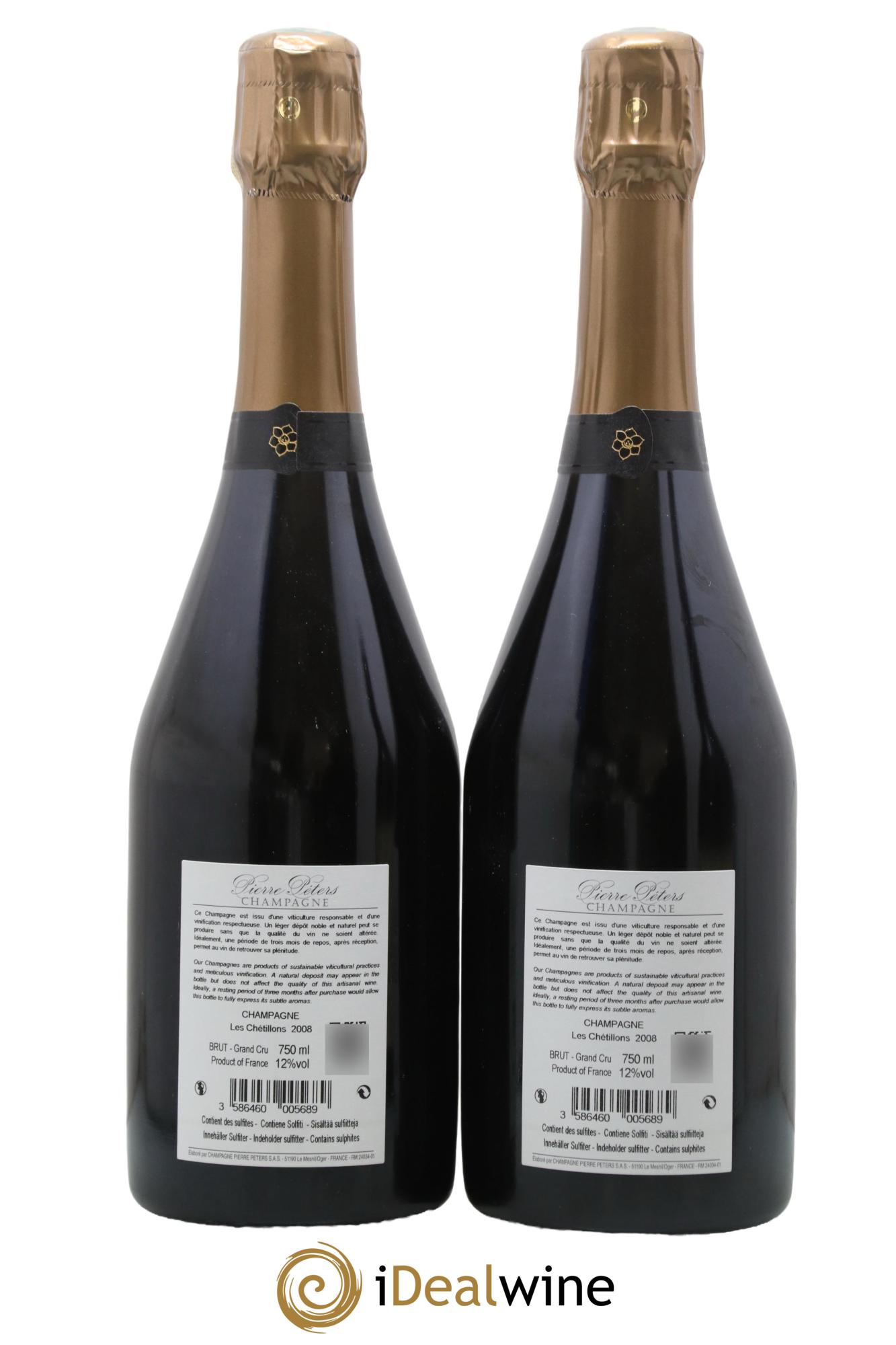 Cuvée Spéciale les Chétillons Blanc de Blancs Brut Pierre Péters 2008 - Lotto di 2 bottiglie - 1