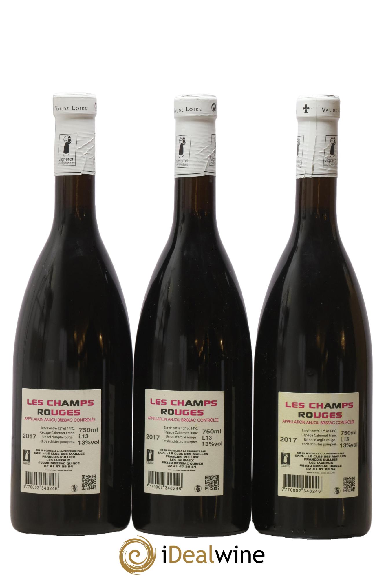 Anjou Brissac Les Champs Rouges Les Clos des Mailles 2017 - Lotto di 3 bottiglie - 1
