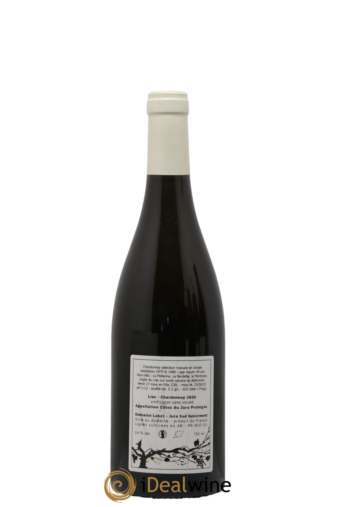 Côtes du Jura Chardonnay Lias Romain - Julien - Charline Labet 2020 - Lot de 1 bouteille - 1