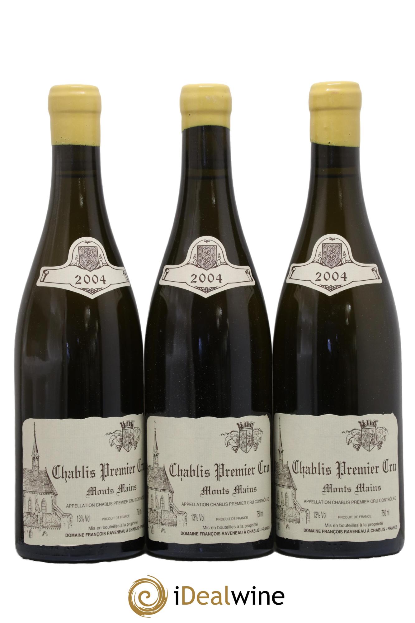 Chablis 1er Cru Monts Mains Raveneau (Domaine) 2004 - Lot de 3 bouteilles - 0