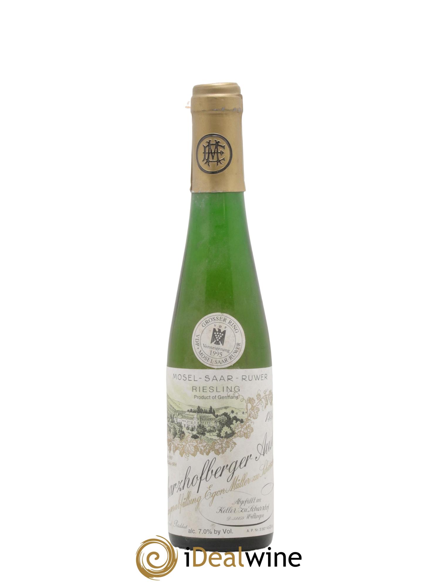 Riesling Scharzhofberger Auslese Egon Muller Goldkcap Versteigerung 1994 - Posten von 1 Demi-Flasche - 0