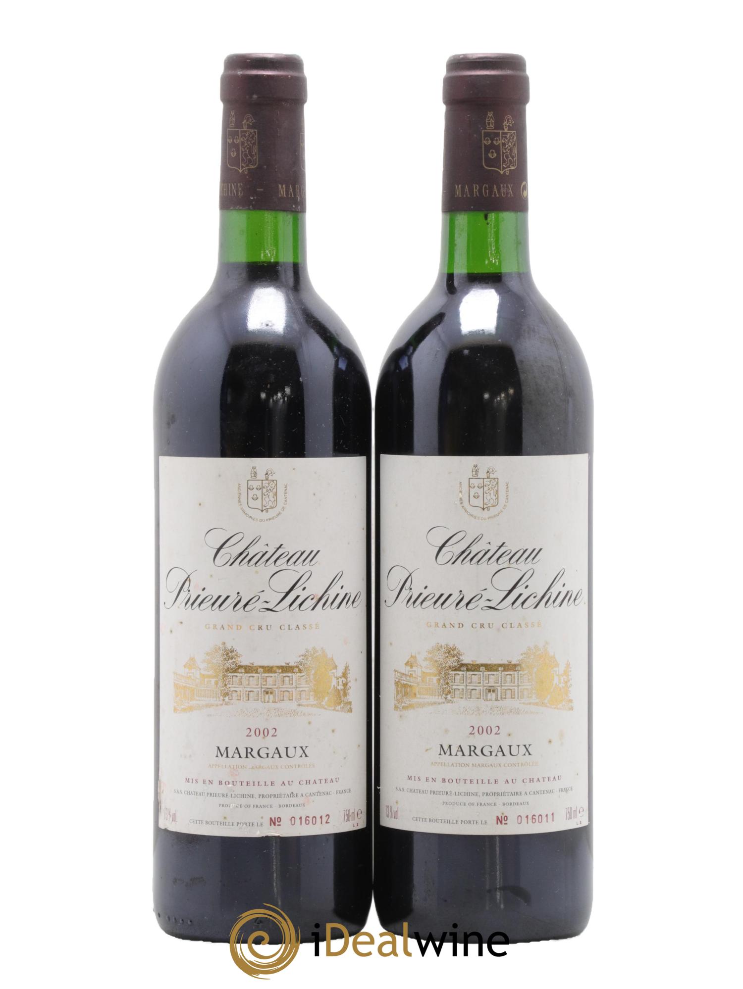 Château Prieuré Lichine 4ème Grand Cru Classé 2002 - Lot de 2 bouteilles - 0