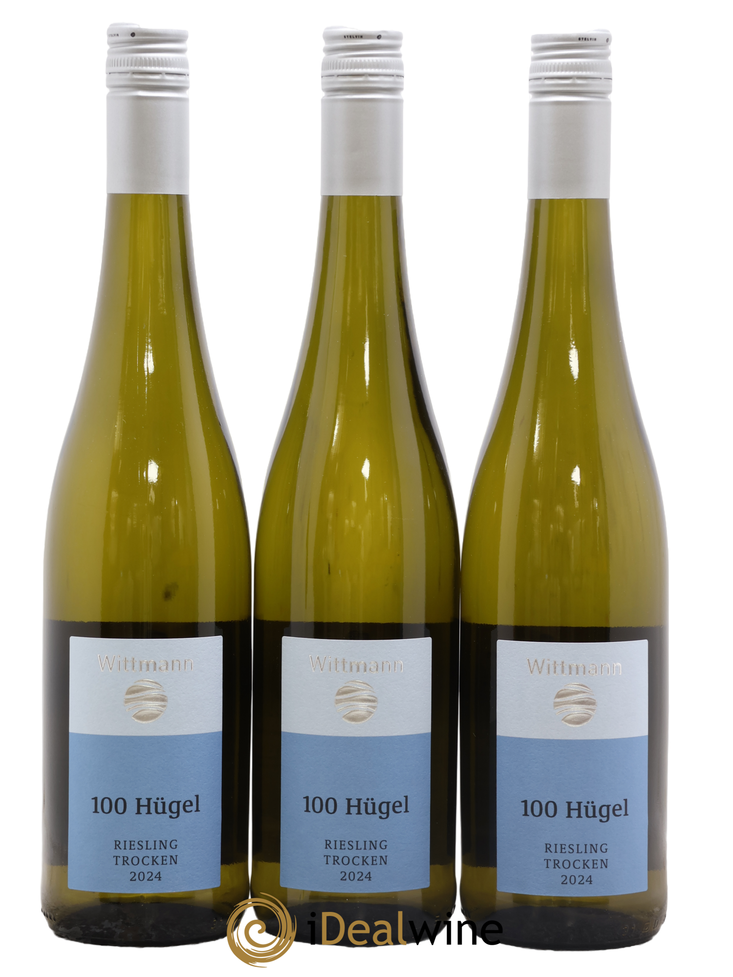 Allemagne Rheinhessen 100 Hugel Riesling Trocken Wittmann 2024 - Lot of 3 bottles - 0