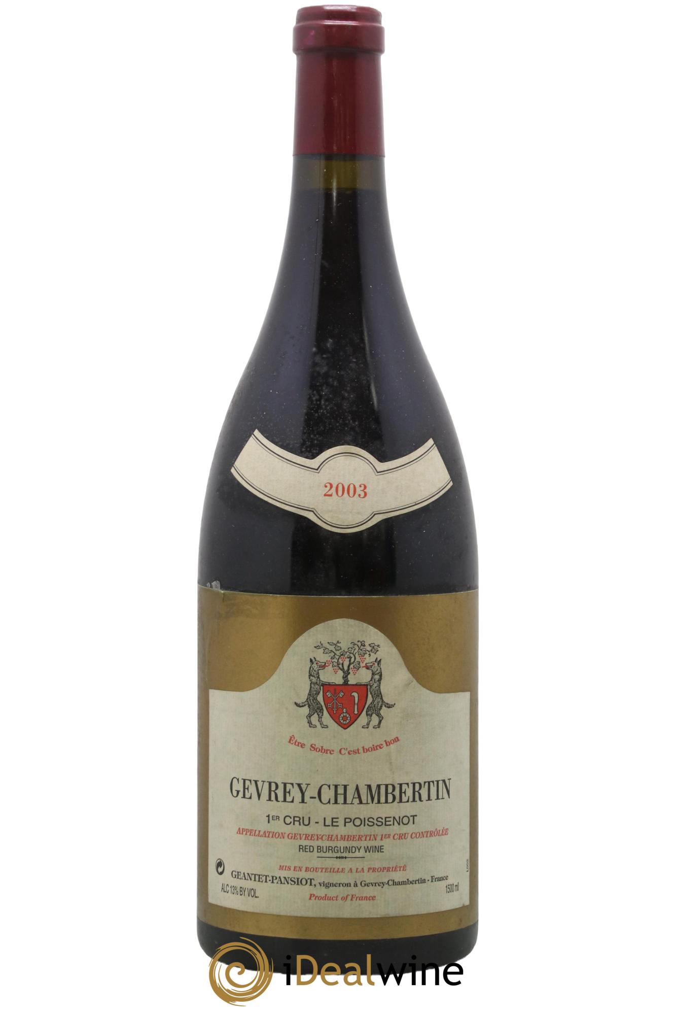 Gevrey-Chambertin 1er Cru Le Poissenot Geantet-Pansiot 2003 - Lot of 1 magnum - 0