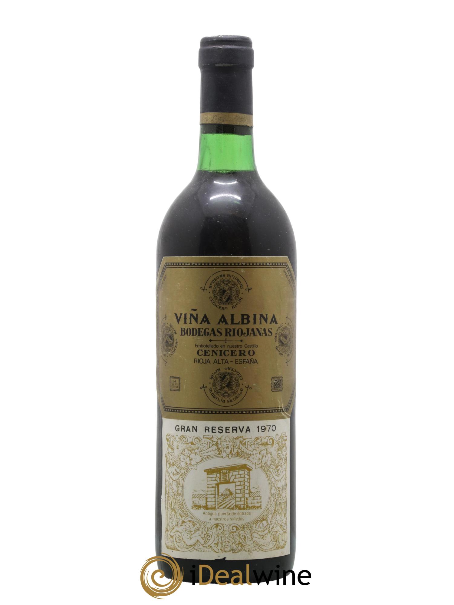 Rioja DOCA Vina Albina Gran Reserva Bodegas Riojanas 1970 - Lot de 1 bouteille - 0