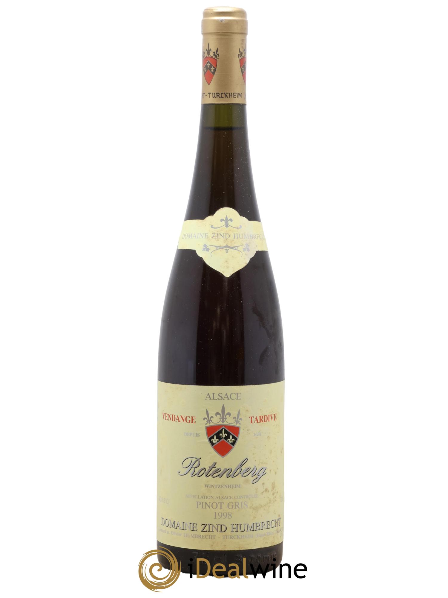 Alsace Pinot Gris Rotenberg Vendanges Tardives Zind Humbrecht 1998 - Posten von 1 Flasche - 0