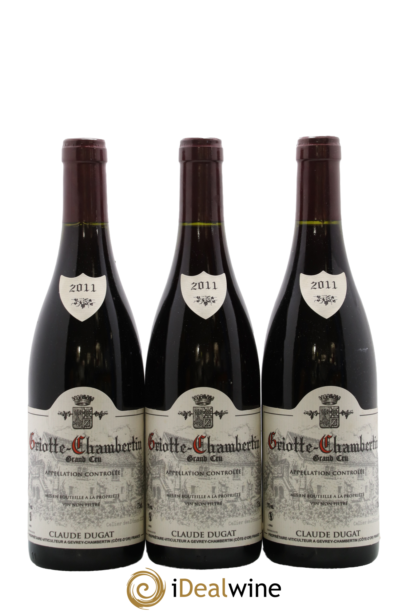 Griotte-Chambertin Grand Cru Claude Dugat 2011 - Lot of 3 bottles - 0