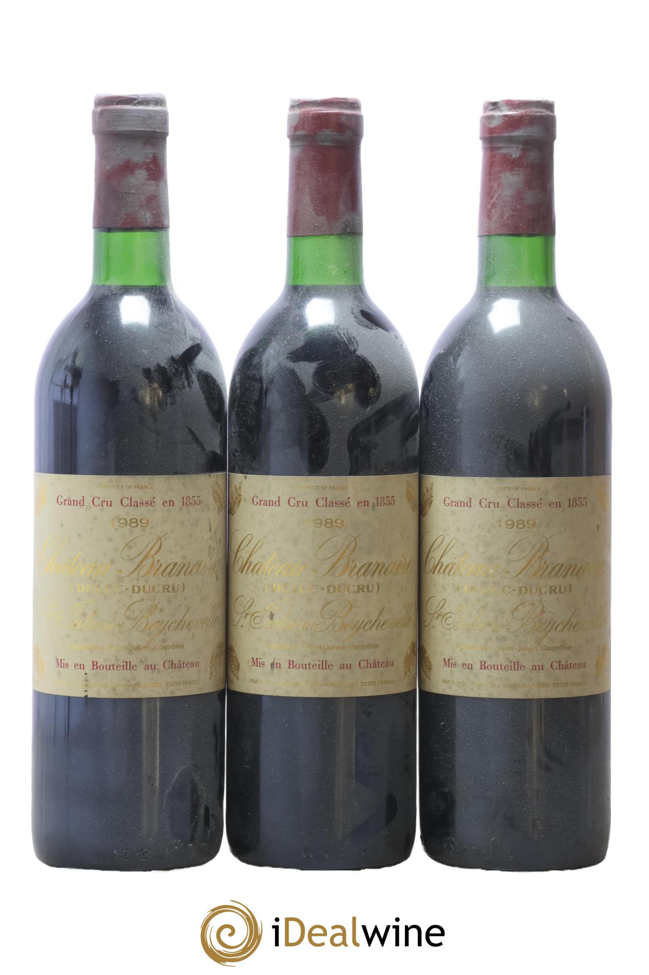 Château Branaire Ducru 4ème Grand Cru Classé 1989 - Lot of 3 bottles - 0