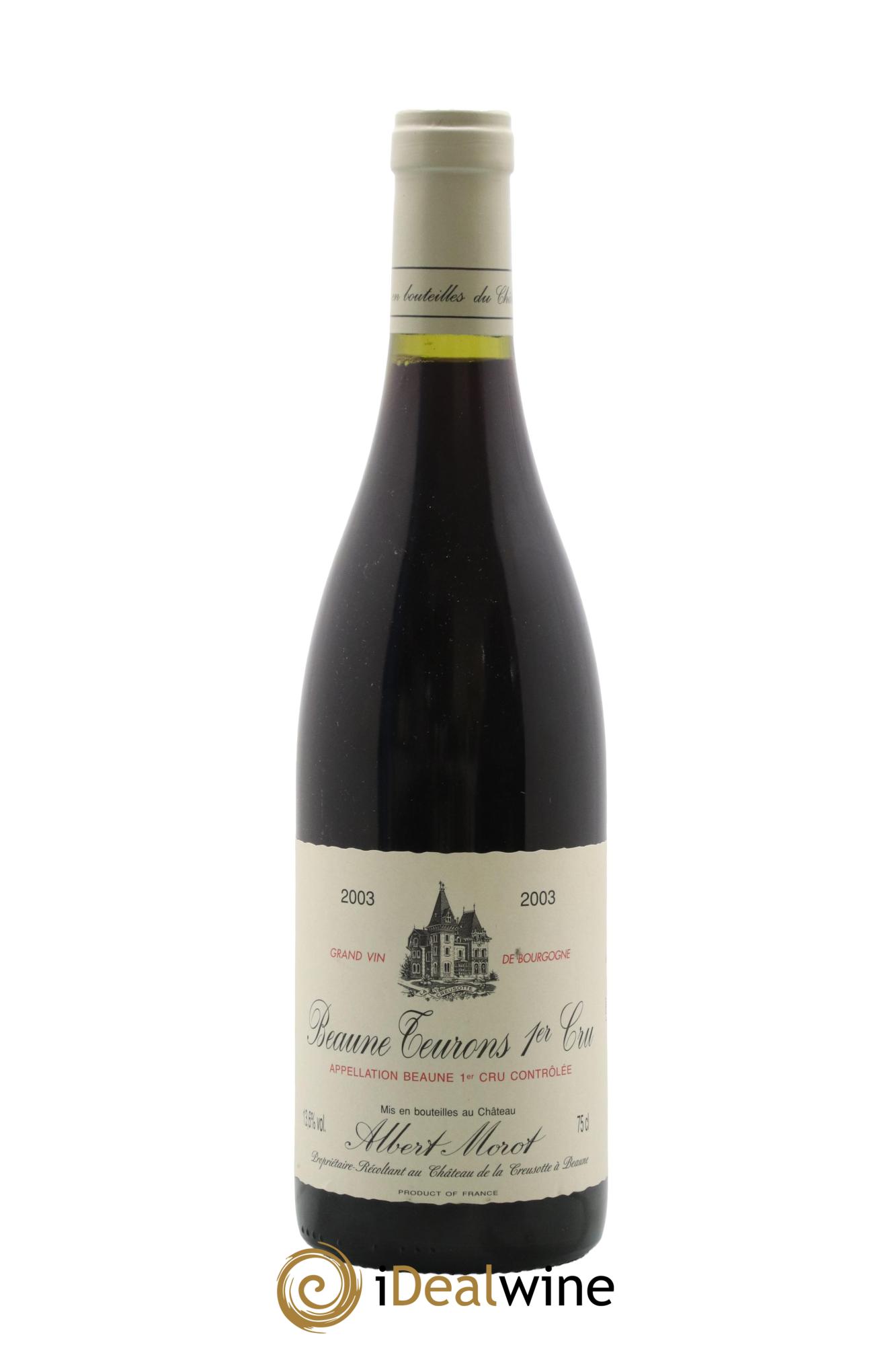 Beaune 1er Cru Les Teurons Domaine Albert Morot 2003 - Lot de 1 bouteille - 0
