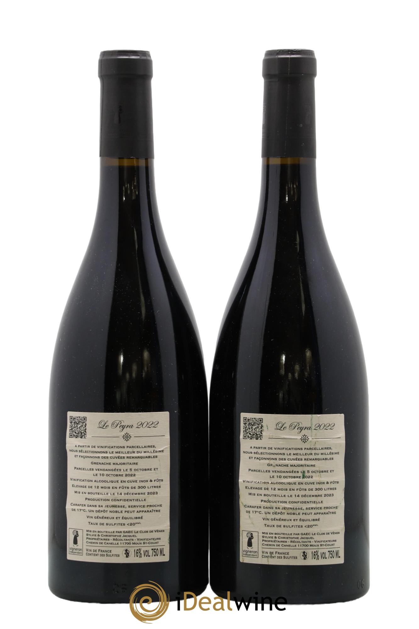 Vin de France Cuvée Le Peyra Domaine Clos de Vènes 2022 - Lot of 2 bottles - 1