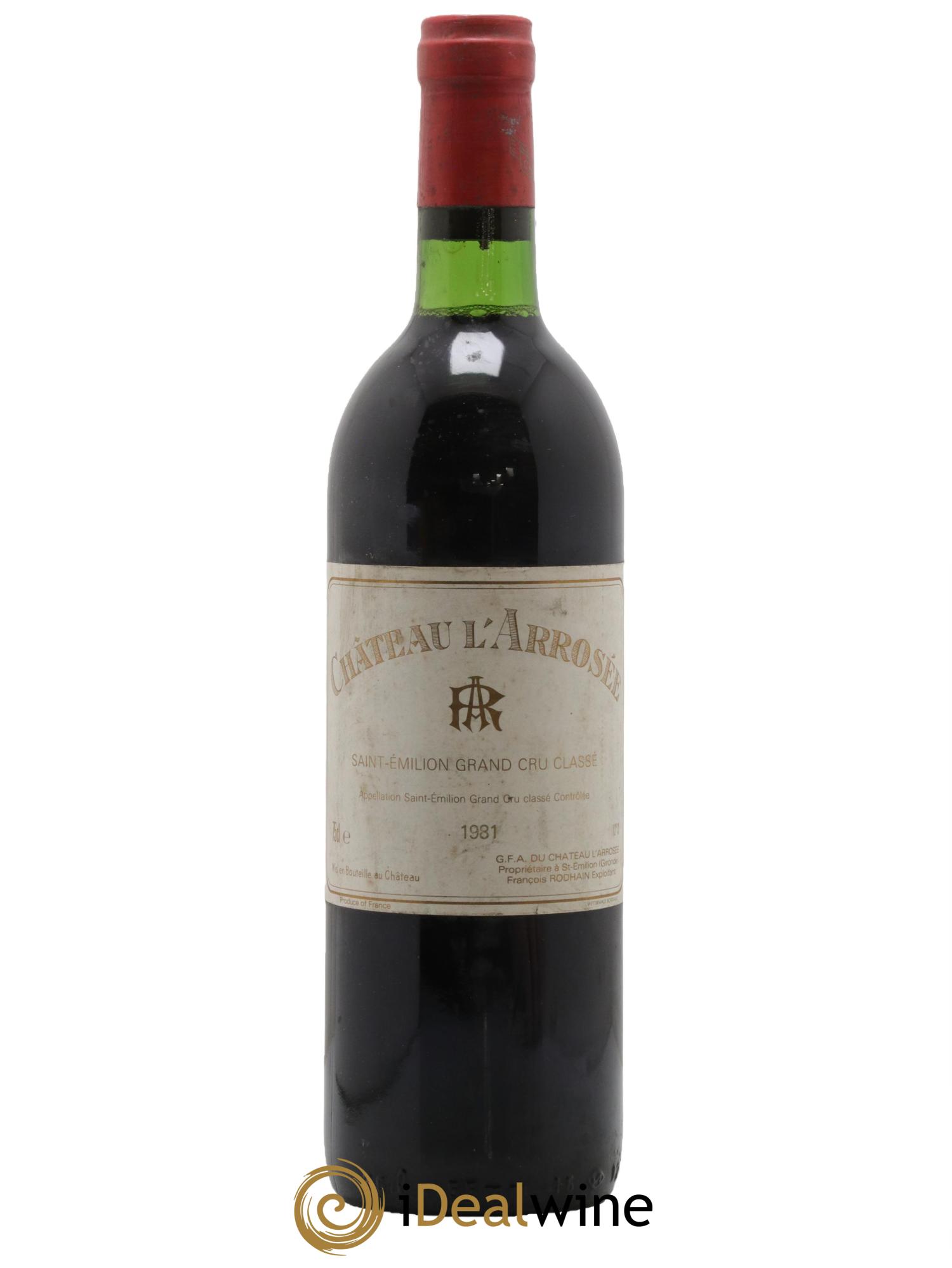 Château l' Arrosée Grand Cru Classé 1981 - Lot de 1 bouteille - 0