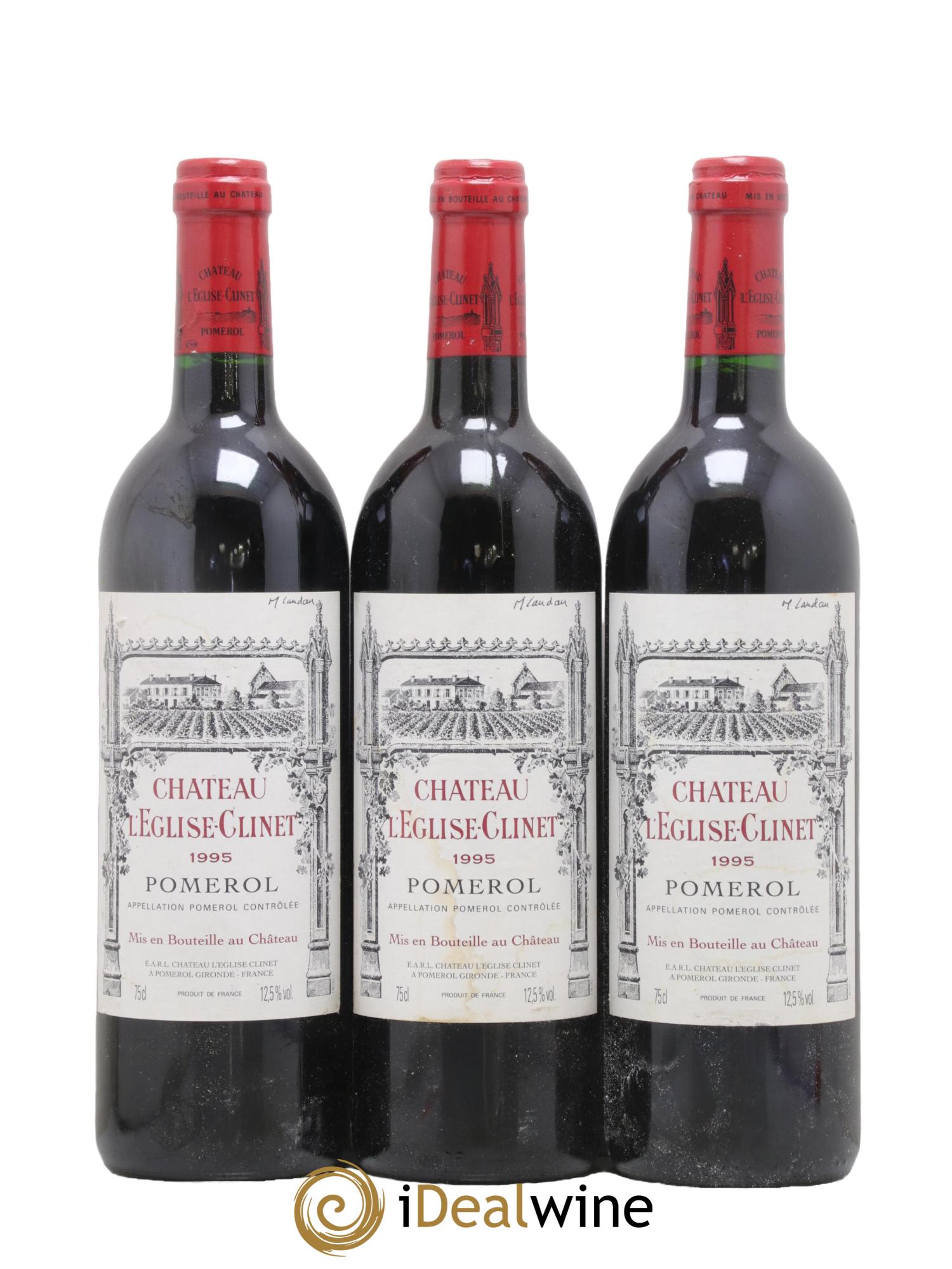 Château l' Église Clinet 1995 - Lotto di 3 bottiglie - 0