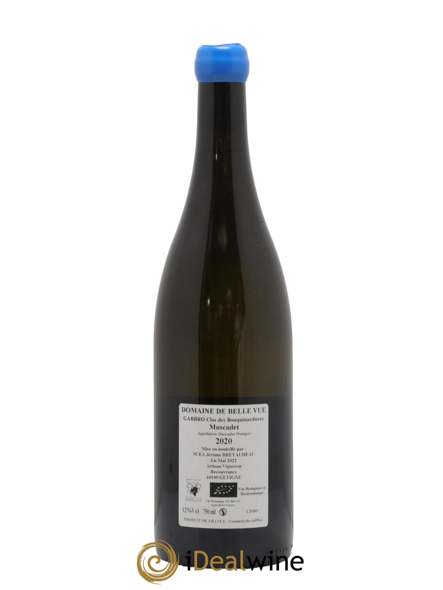 Muscadet-Sèvre-et-Maine Gabbro Clos des Bouquinardières Jérôme Bretaudeau - Domaine de Bellevue 2020 - Lot de 1 bouteille - 1