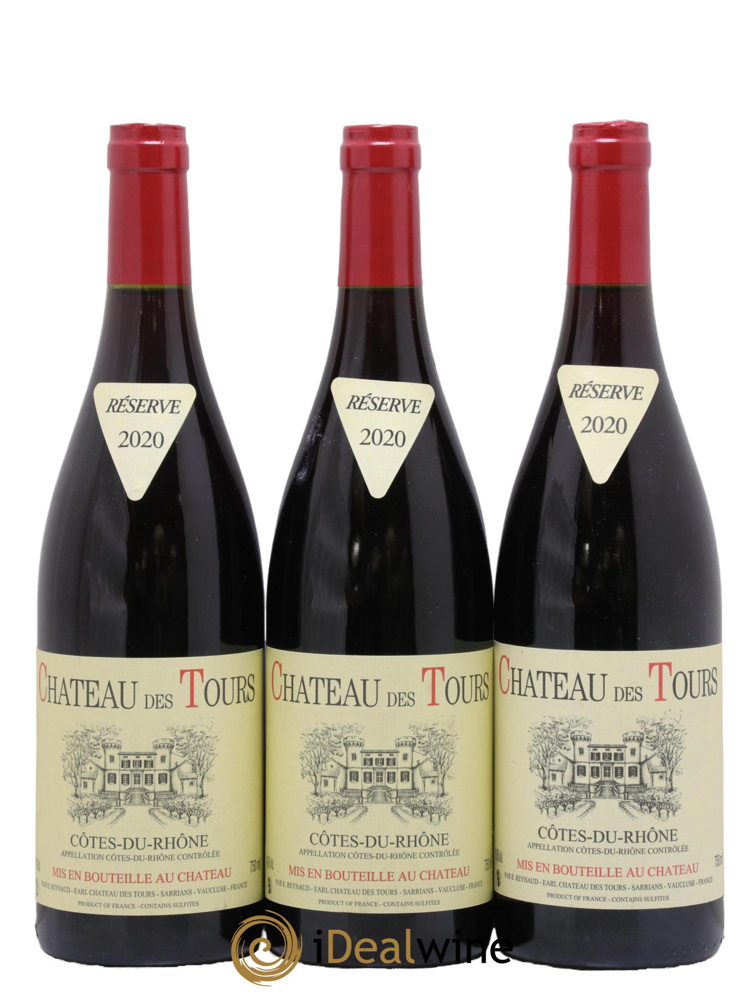 Côtes-du-Rhône Château des Tours Emmanuel Reynaud 2020 - Lot de 3 bouteilles - 0