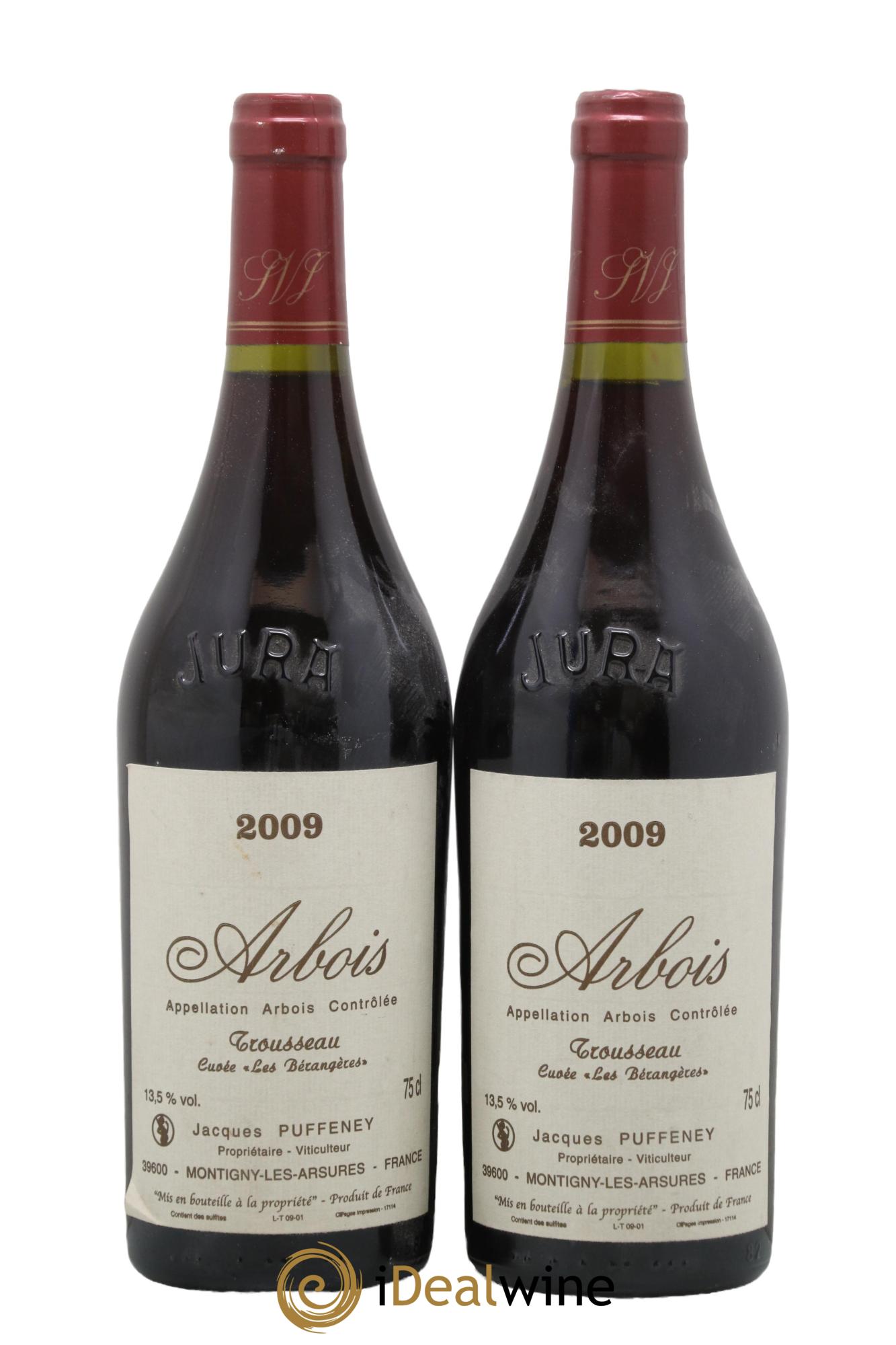 Arbois Trousseau Cuvée Les Bérangères Jacques Puffeney 2009 - Lot de 2 bouteilles - 0