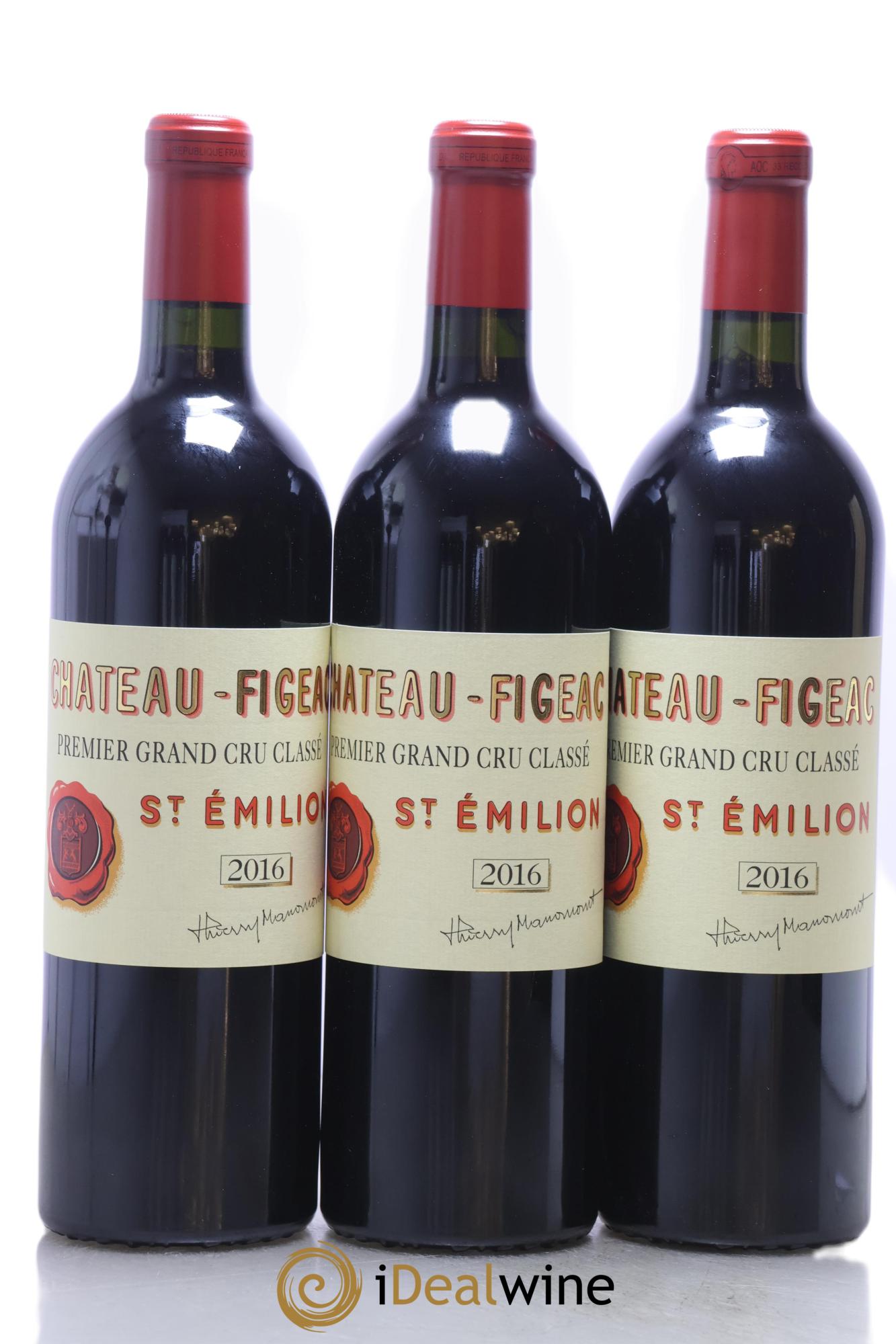 Château Figeac 1er Grand Cru Classé A 2016 - Lot of 3 bottles - 0