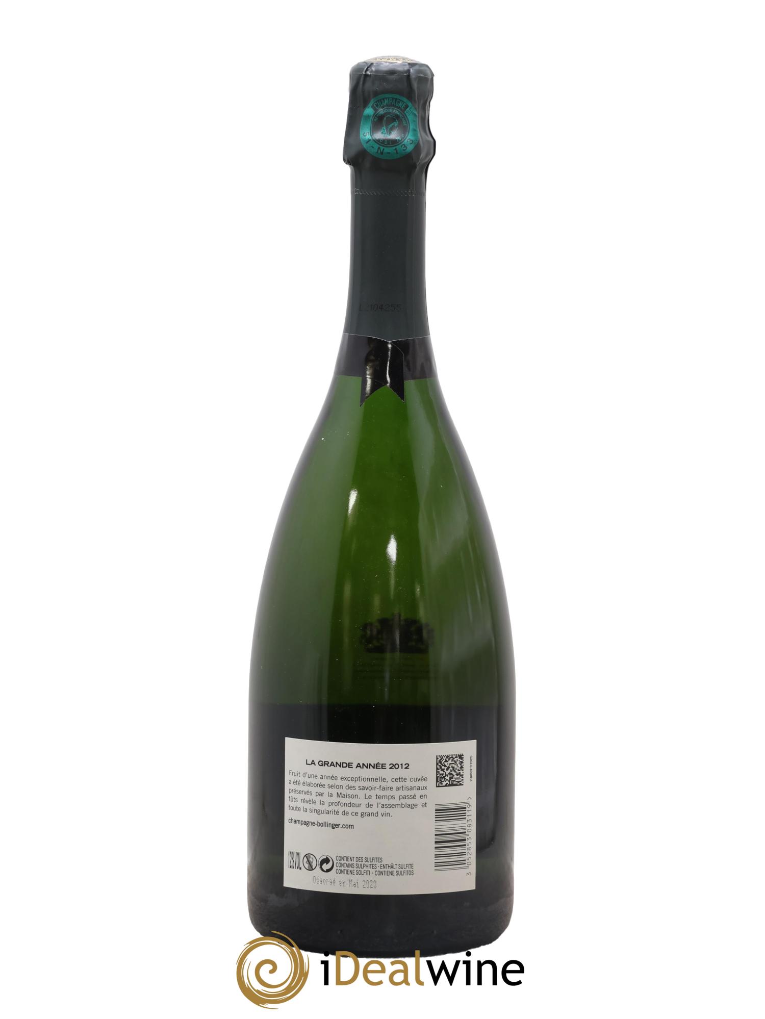 La Grande Année Brut Bollinger  2012 - Lot de 1 bouteille - 1