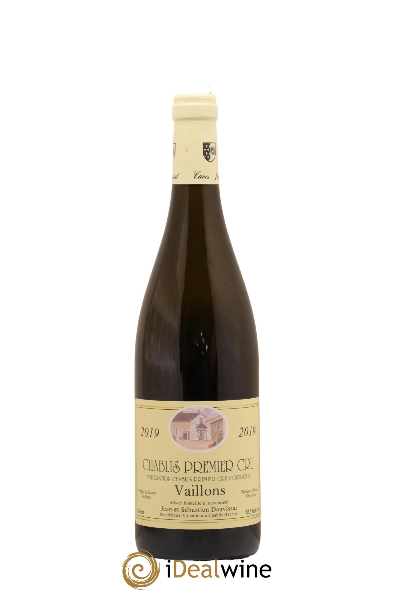 Chablis 1er Cru Vaillons Domaine Jean et Sebastien Dauvissat 2019 - Lot de 1 bouteille - 0