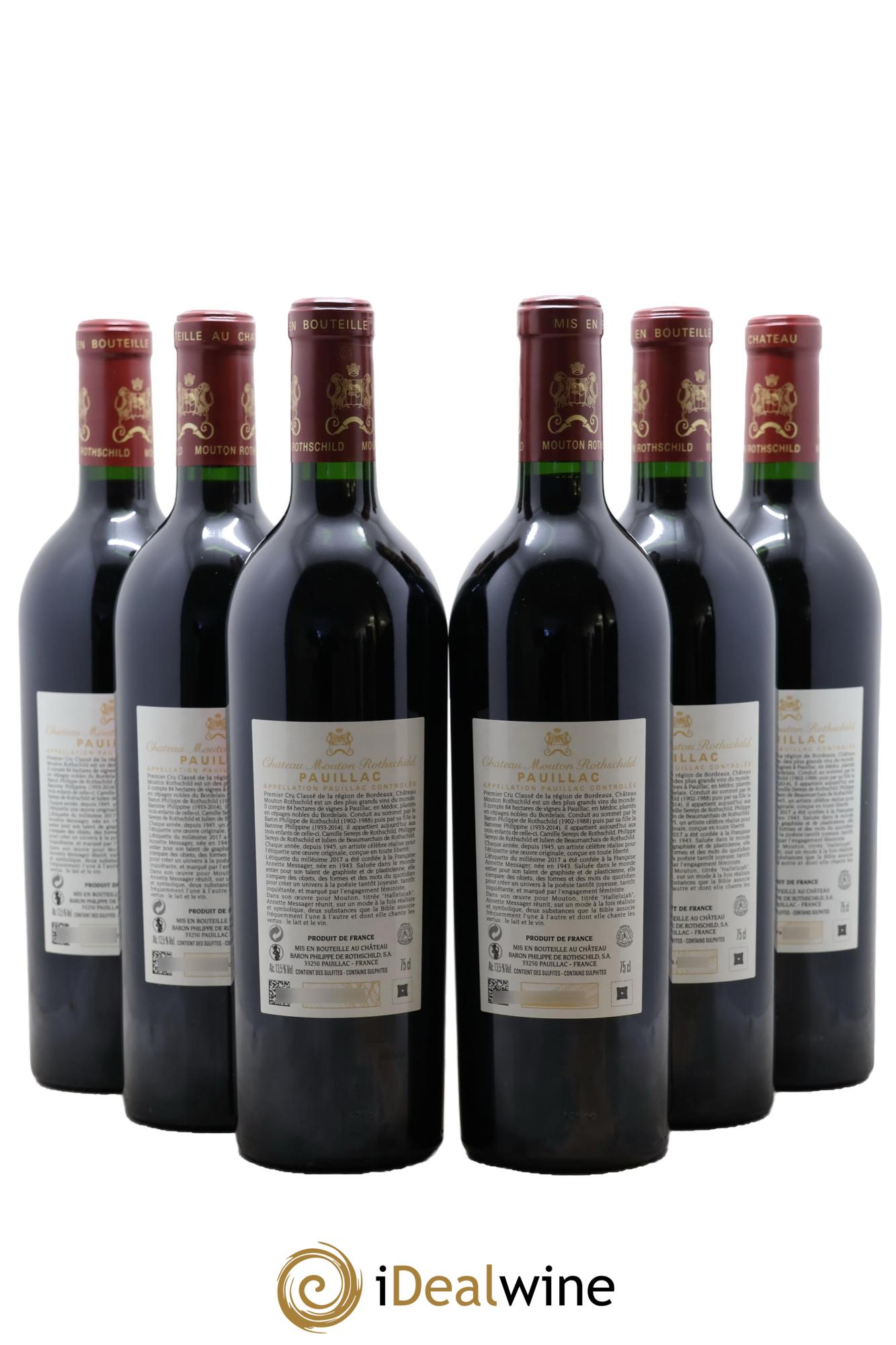 Château Mouton Rothschild 1er Grand Cru Classé 2017 - Lot de 6 bouteilles - 1