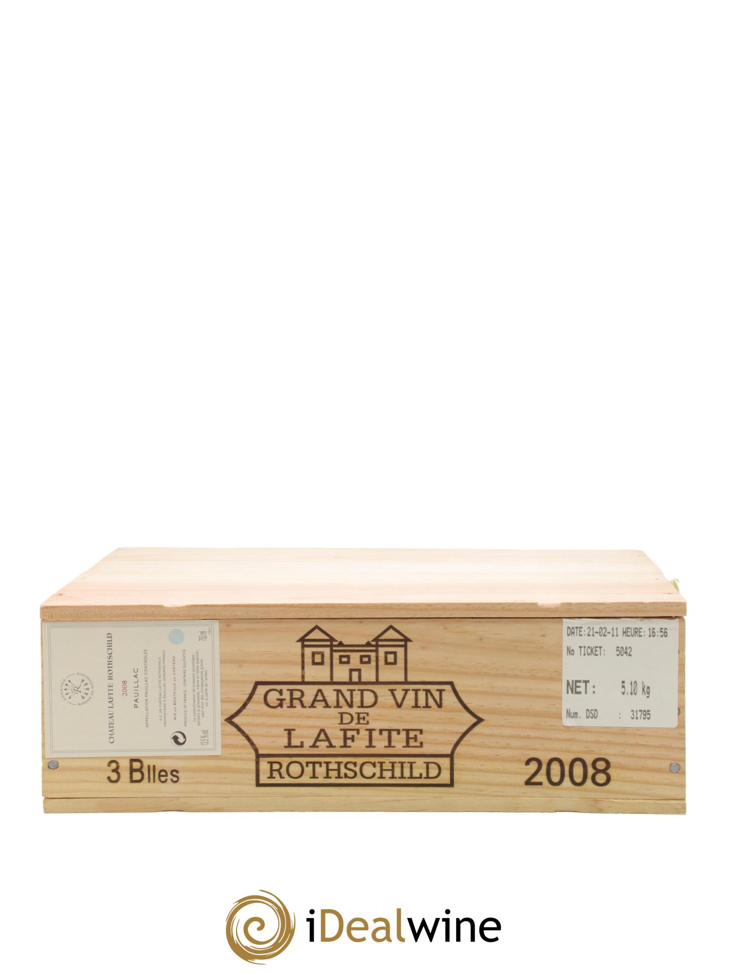 Château Lafite Rothschild 1er Grand Cru Classé 2008 - Lotto di 3 bottiglie - 3