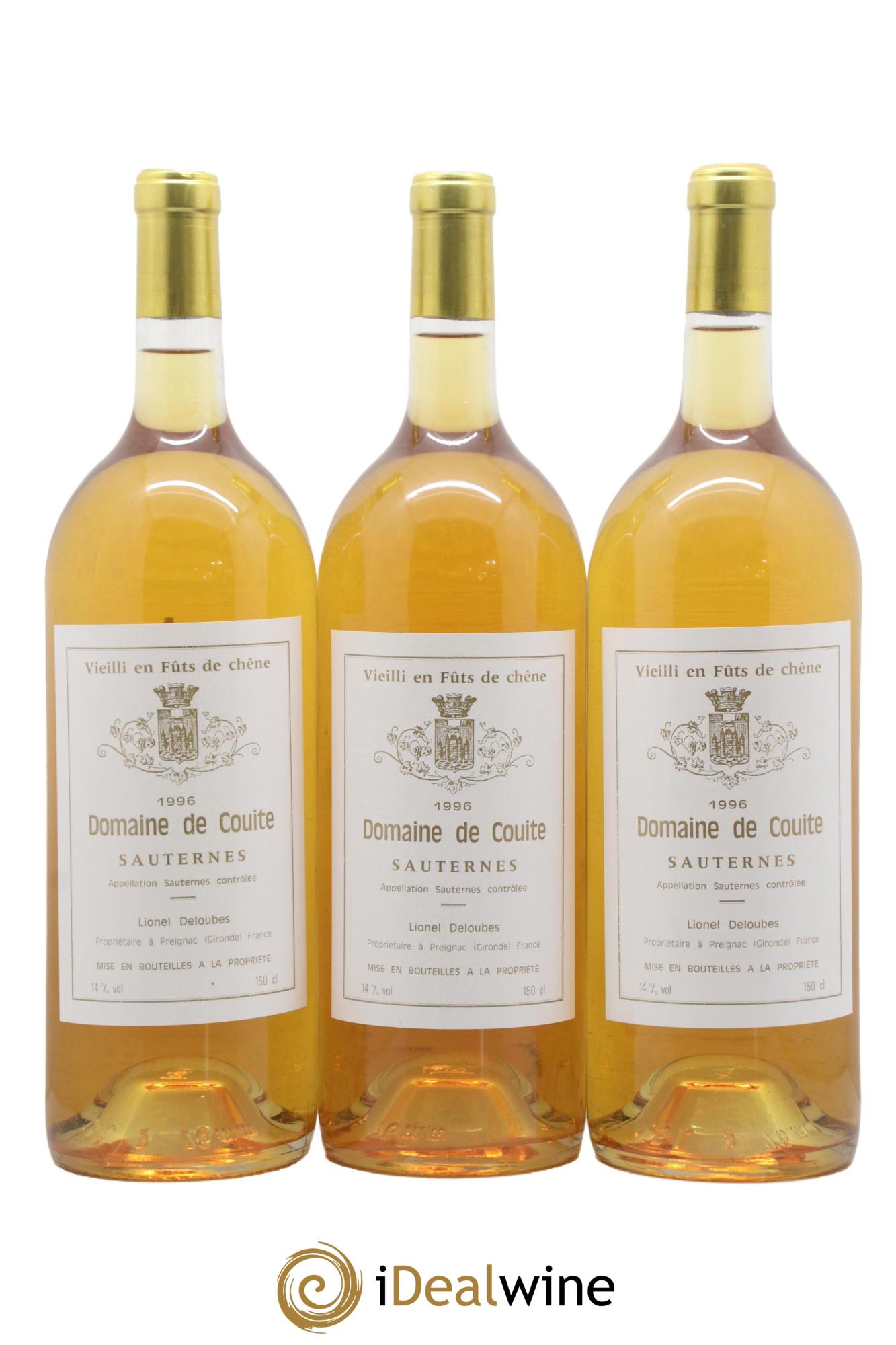 Sauternes Domaine de la Couite 1996 - Posten von 3 Magnum - 0