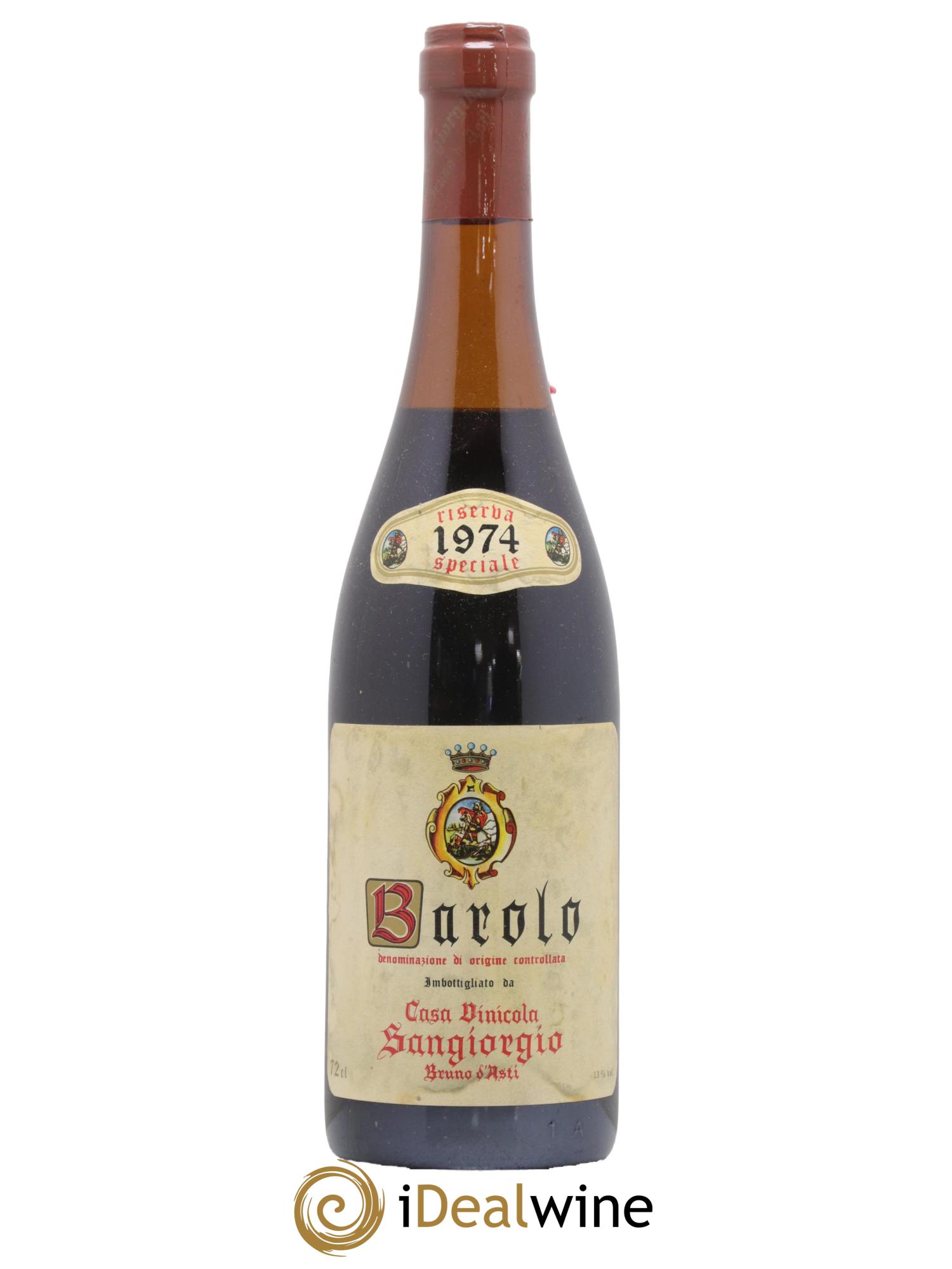 Barolo Riserva speciale Sangiorgio 1974 - Lot de 1 bouteille - 0