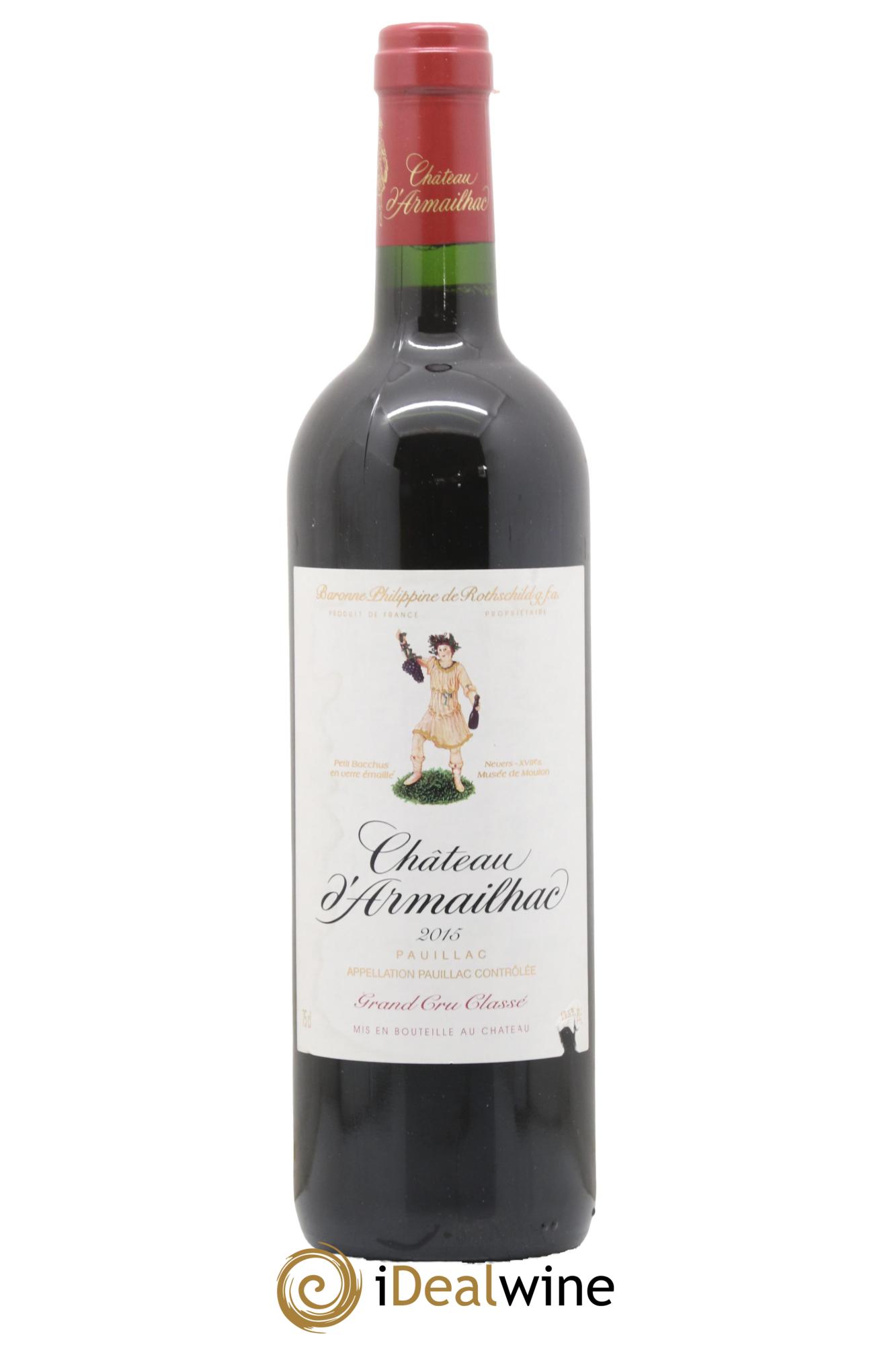 Château d' Armailhac - Mouton Baron(ne) Philippe 5ème Grand Cru Classé 2015 - Lot de 1 bouteille - 0