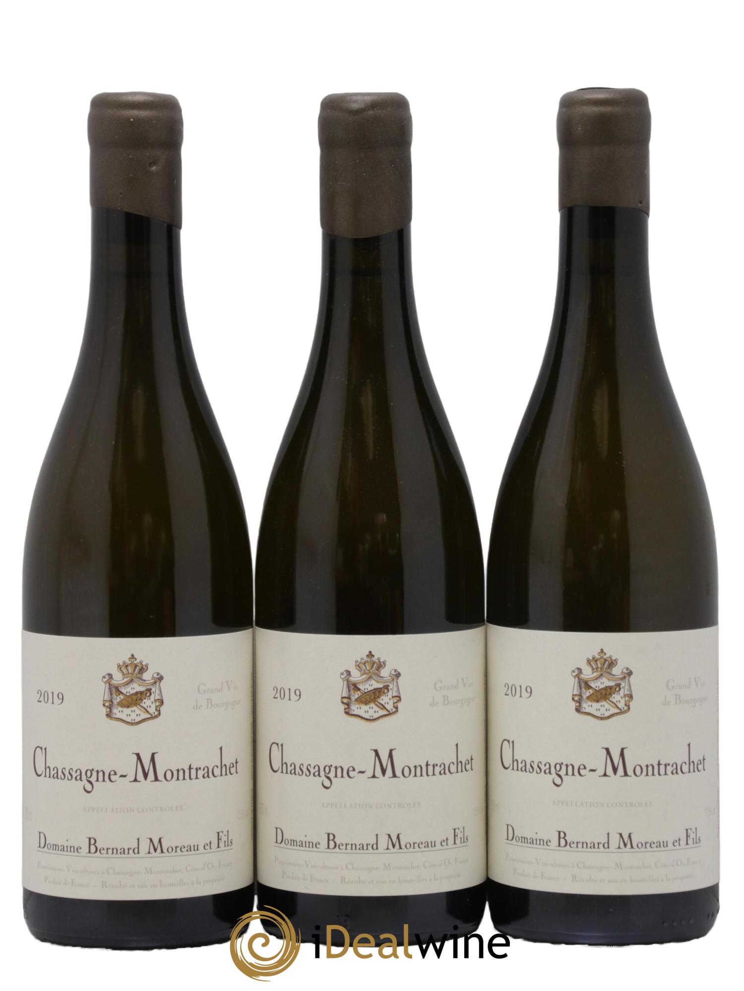 Chassagne-Montrachet Bernard Moreau et Fils (Domaine) 2019 - Lot de 3 bouteilles - 0