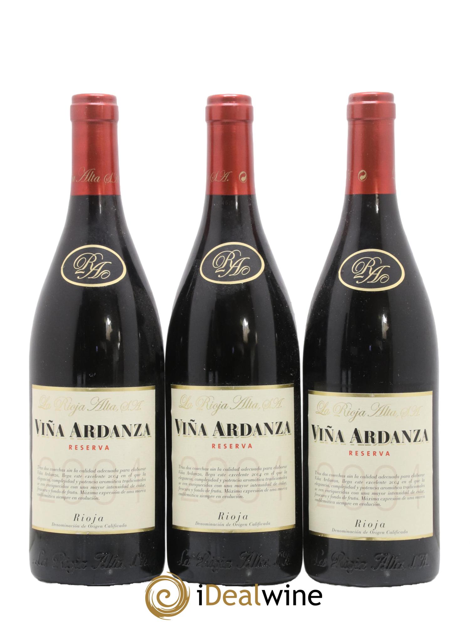 Rioja DOCa Vina Ardanza Reserva La Rioja Alta 2004 - Posten von 3 Flaschen - 0