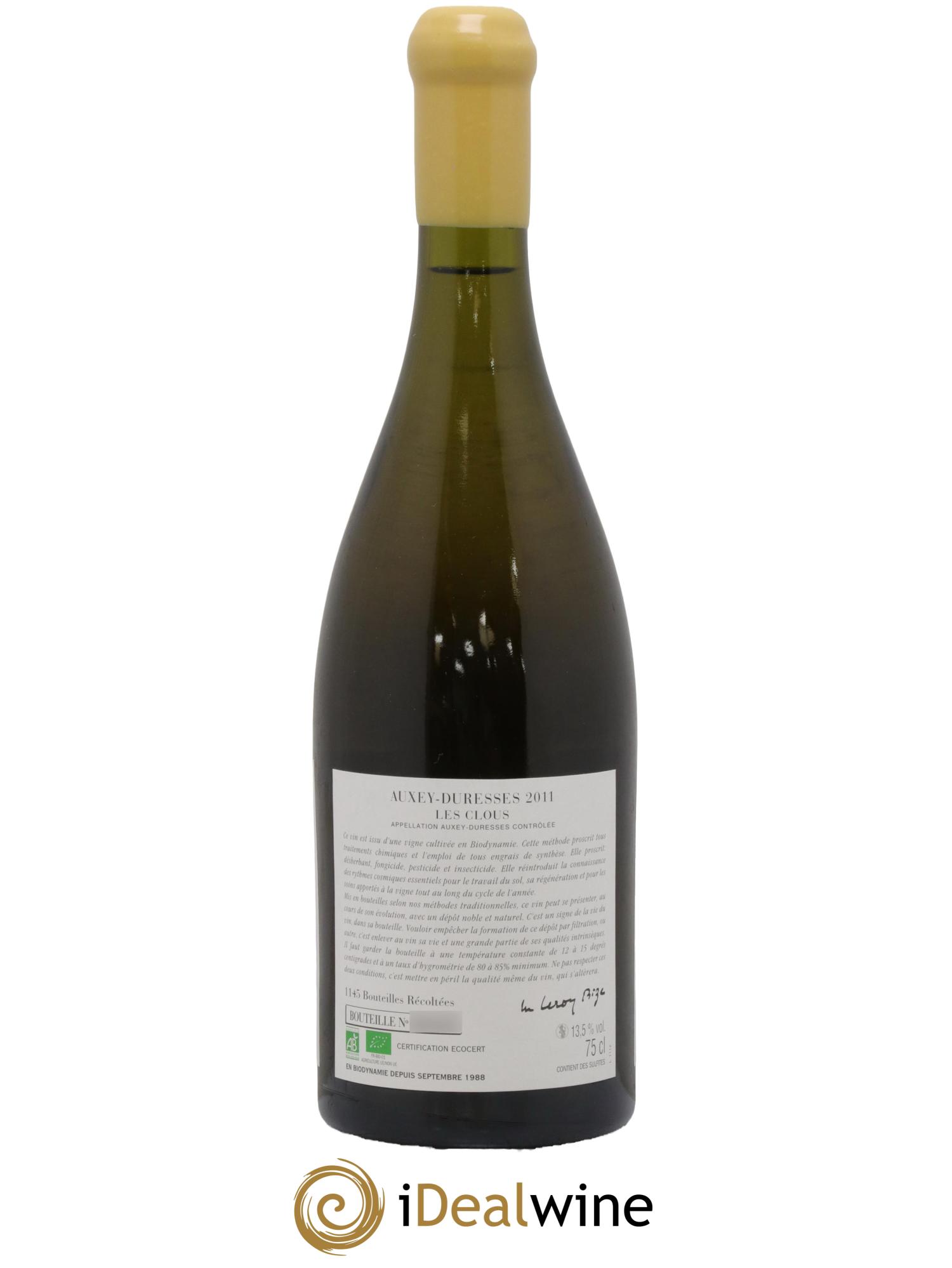 Auxey-Duresses Les Clous d'Auvenay (Domaine) 2011 - Lot de 1 bouteille - 1