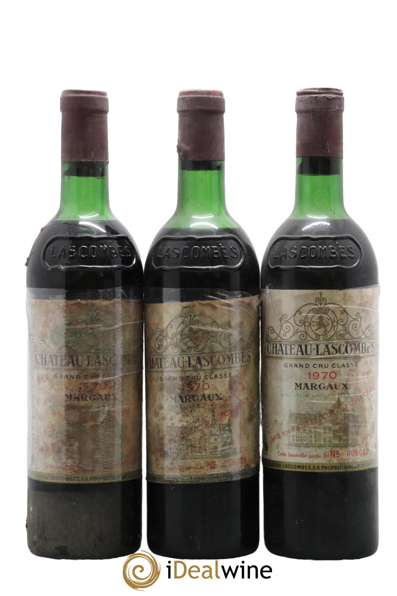 Château Lascombes 2ème Grand Cru Classé 1970 - Lot de 3 bouteilles - 0