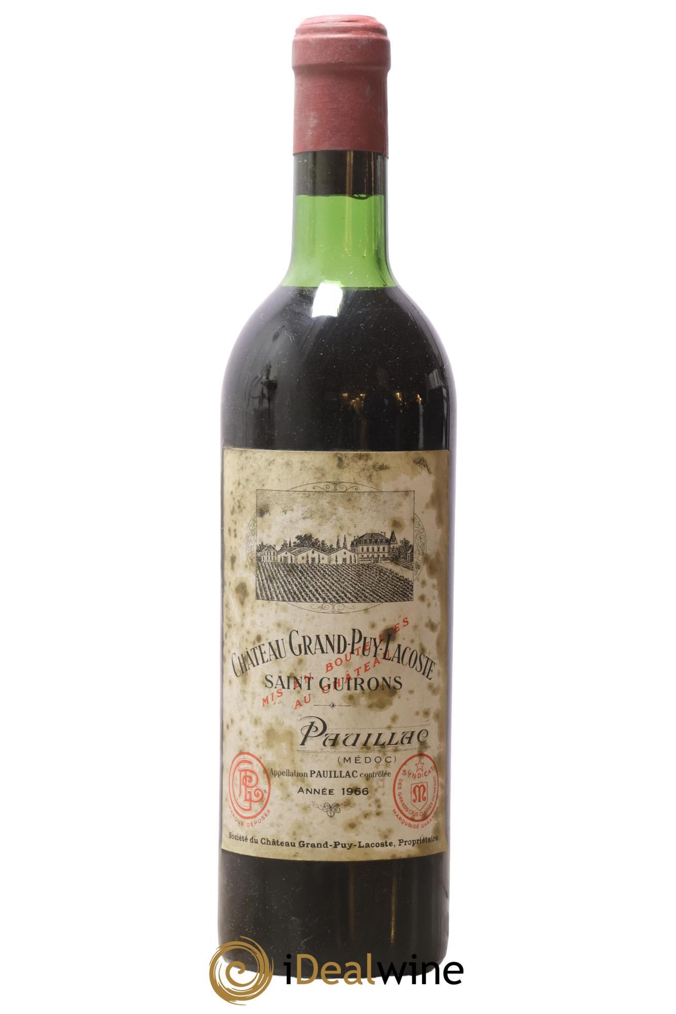 Château Grand Puy Lacoste 5ème Grand Cru Classé 1966 - Lot de 1 bouteille - 0