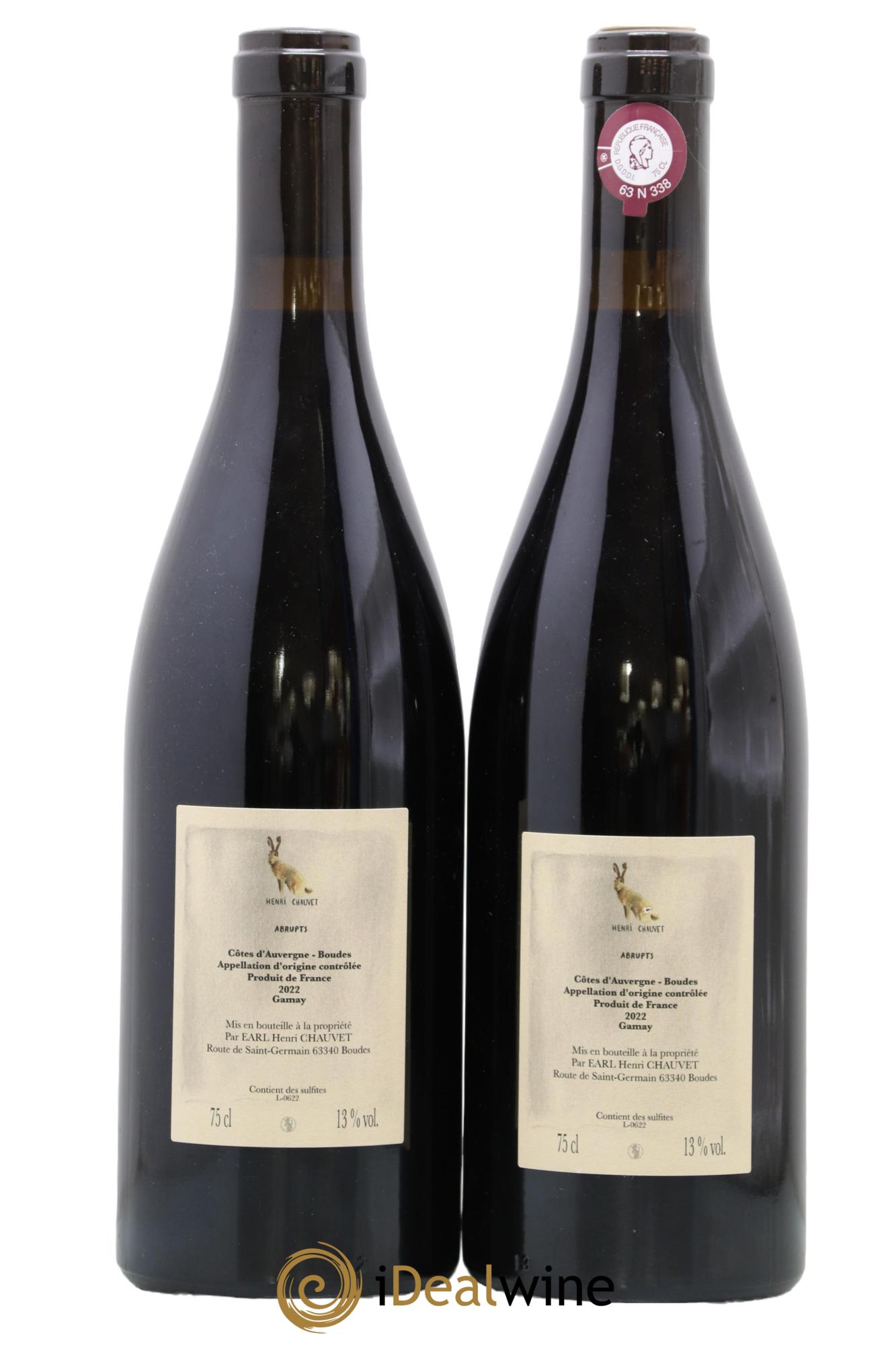 Côtes d'Auvergne Abrupts Henri Chauvet 2022 - Lotto di 2 bottiglie - 1
