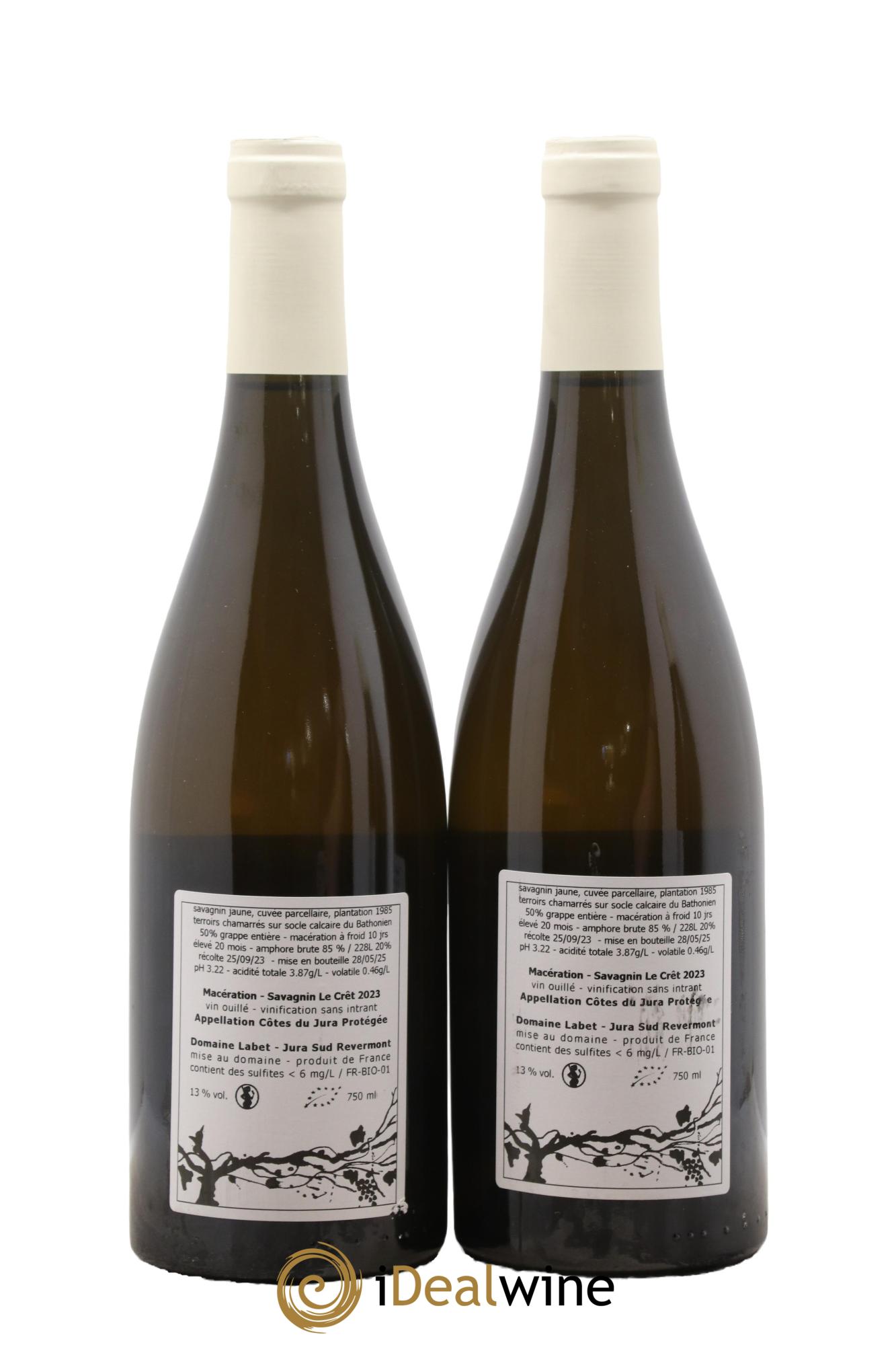 Côtes du Jura Macération-Savagnin Le Crêt Labet (Domaine) 2023 - Lotto di 2 bottiglie - 1