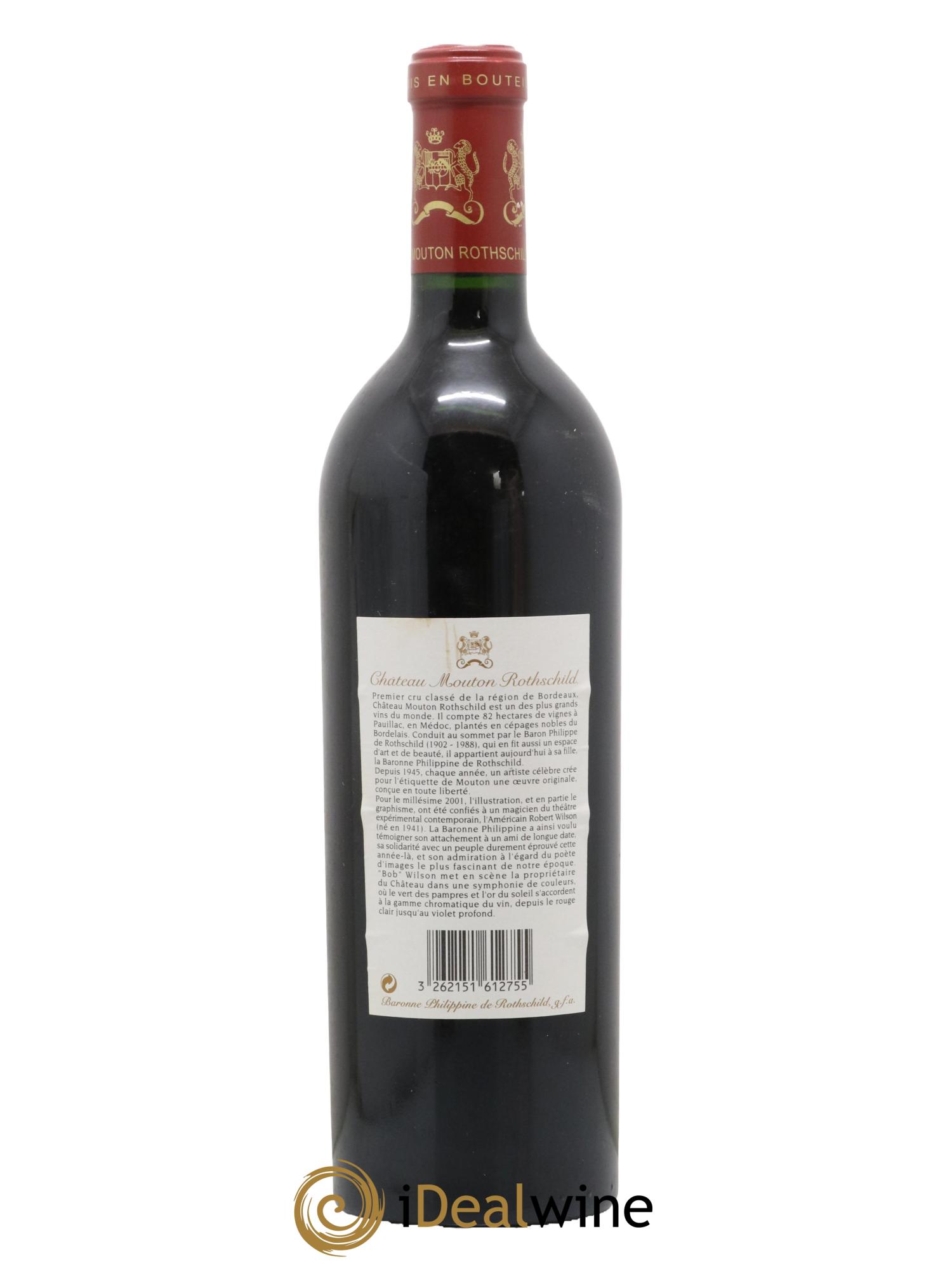Château Mouton Rothschild 1er Grand Cru Classé 2001 - Lot de 1 bouteille - 1