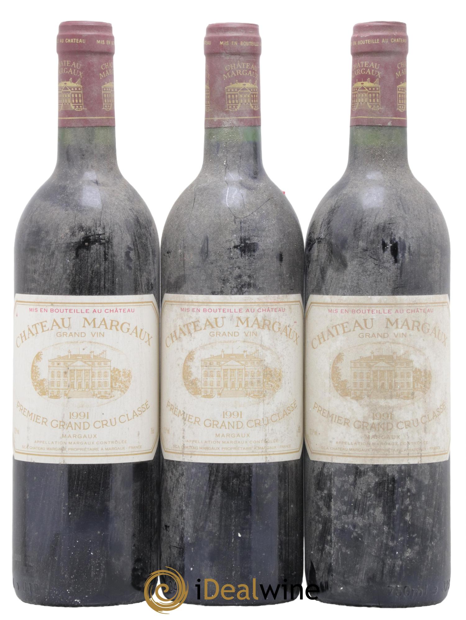 Château Margaux 1er Grand Cru Classé 1991 - Lot de 3 bouteilles - 0